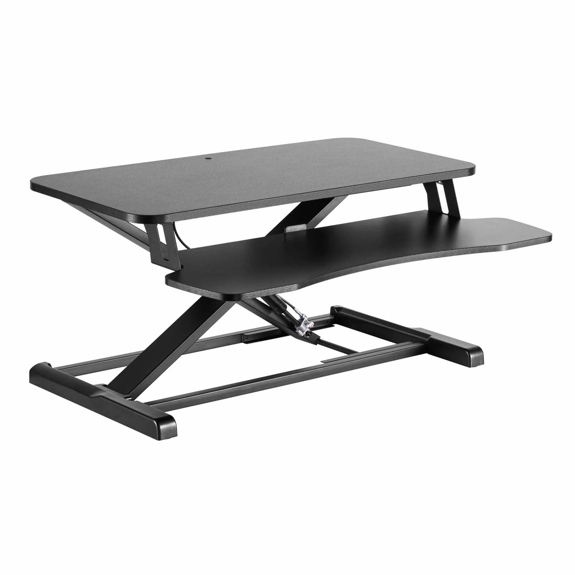 WilTec Convertidor de Escritorio de pie 80x40cm Altura Ajustable Bandeja de Teclado para Monitor
