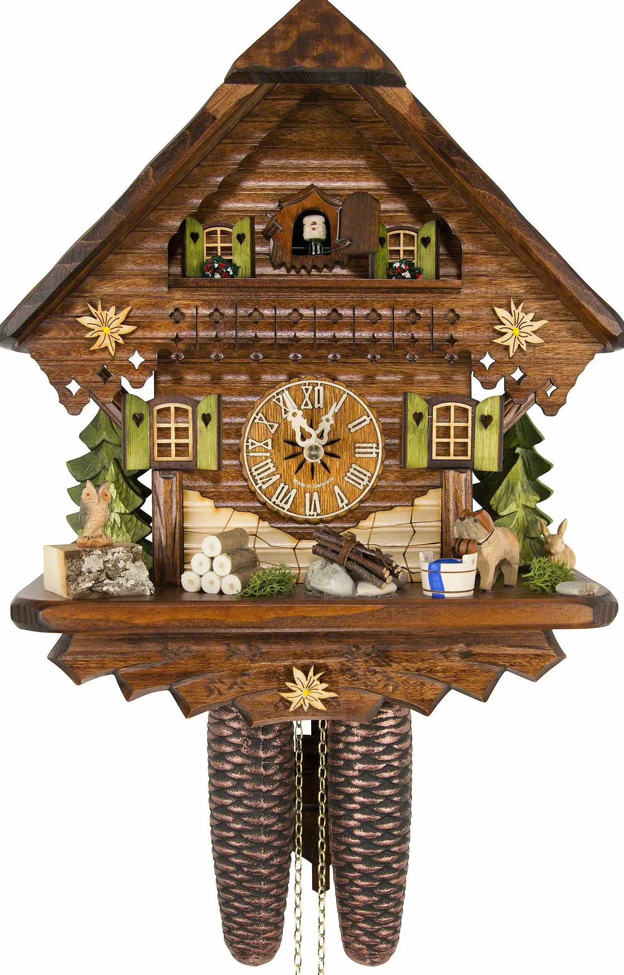 Cuckoo-Palace Reloj cucú días de Movimiento 8 Estilo Chalet 34cm