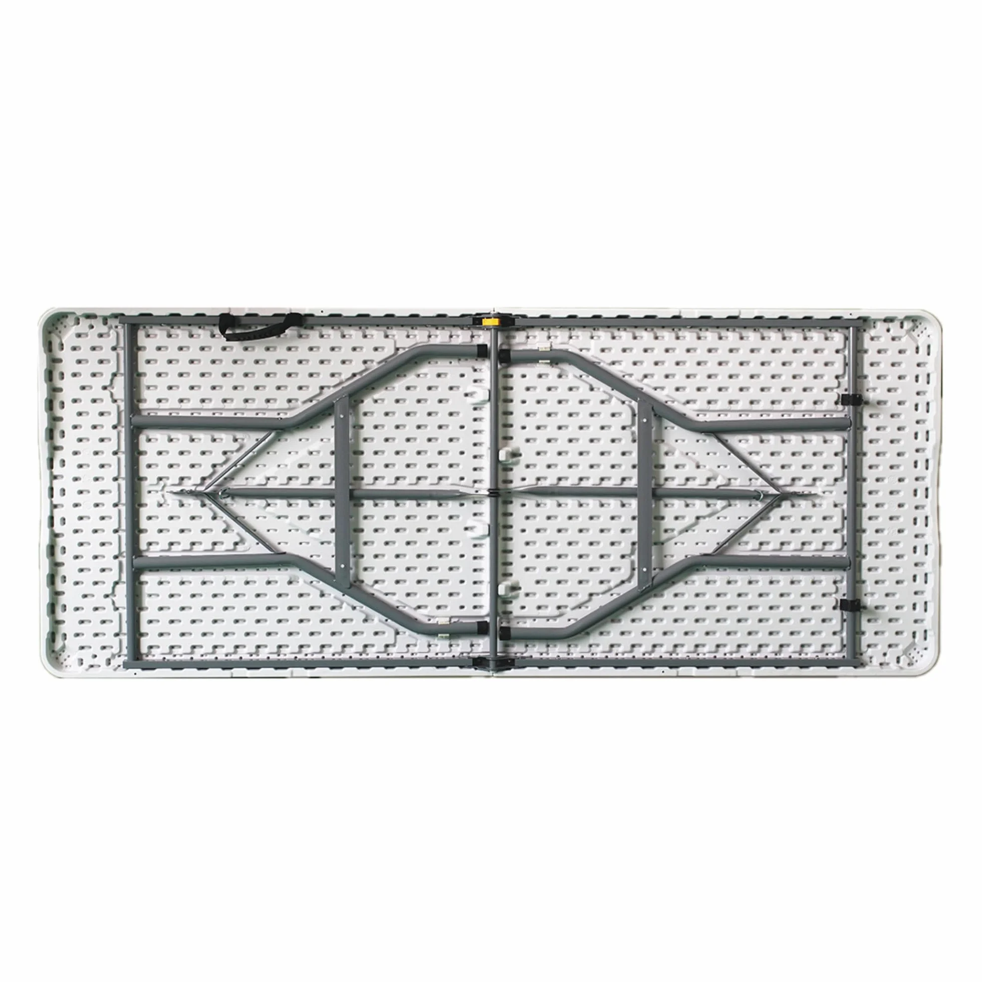 Pack Mesa Plegable 180 cm + 6 Sillas Negras Plegables - Conjunto Mobiliario Multiusos - Estructura Hierro Reforzado - Ideal Formación, Catering y Oficinas - Pack para Eventos Profesional