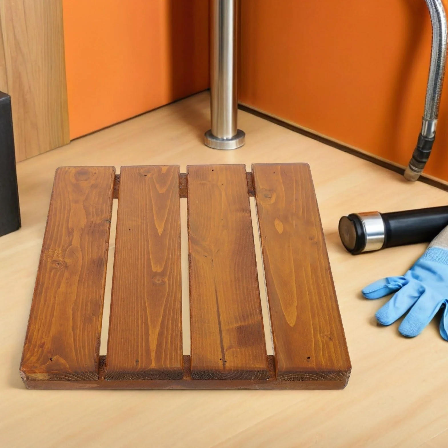 Alfombra de baño de Madera, Alfombra de baño de Drenaje rápido, Suelo de Ducha de Secado rápido for bañera, SPA, hogar