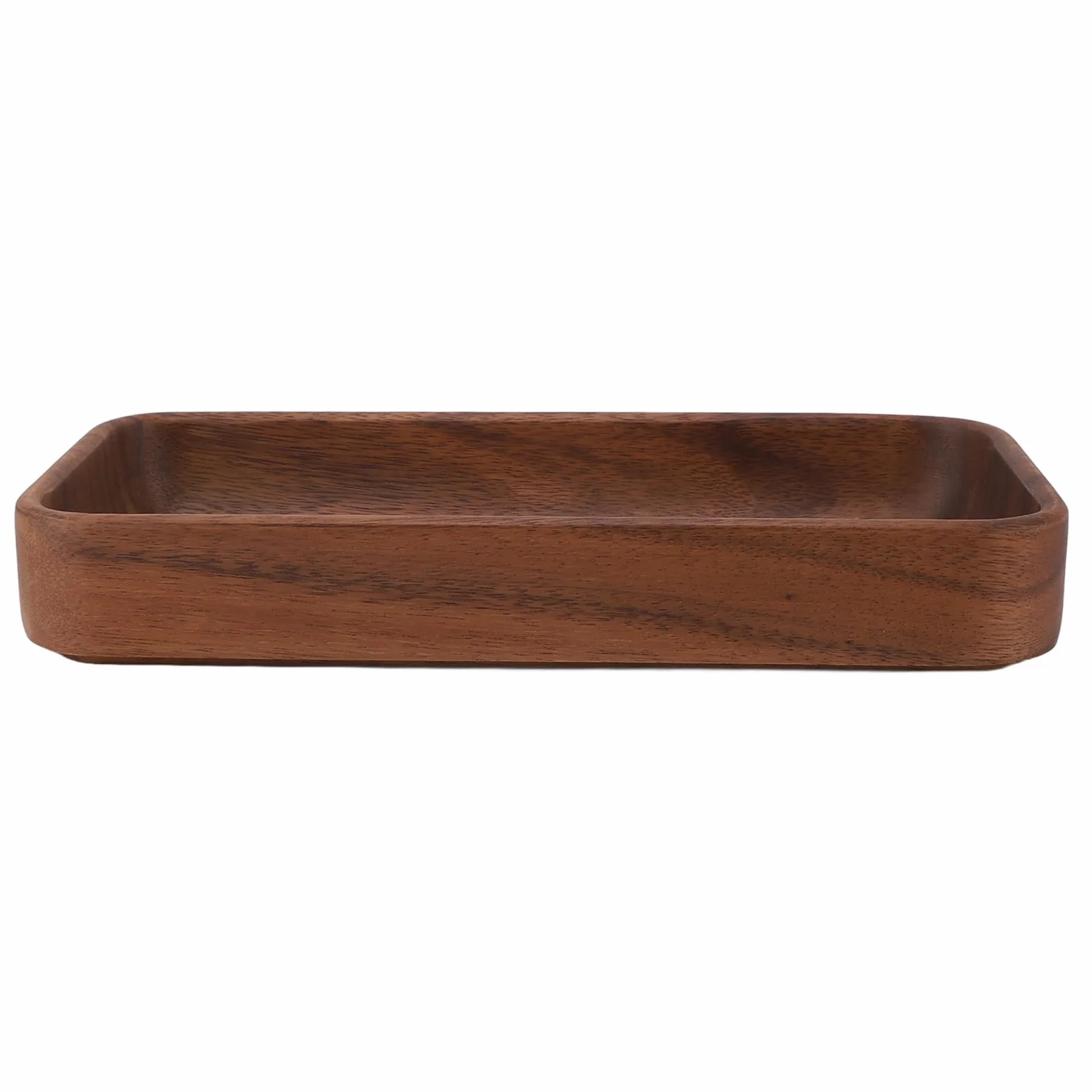 SIXRUN Cuenco para Servir de Madera, Ensaladera de Madera con Acabado Liso, Plato Ligero Multiusos para Servir Frutas para Ensaladas, Aperitivos, Uso en Casa, Picnic, Fiesta (Rectángulo)