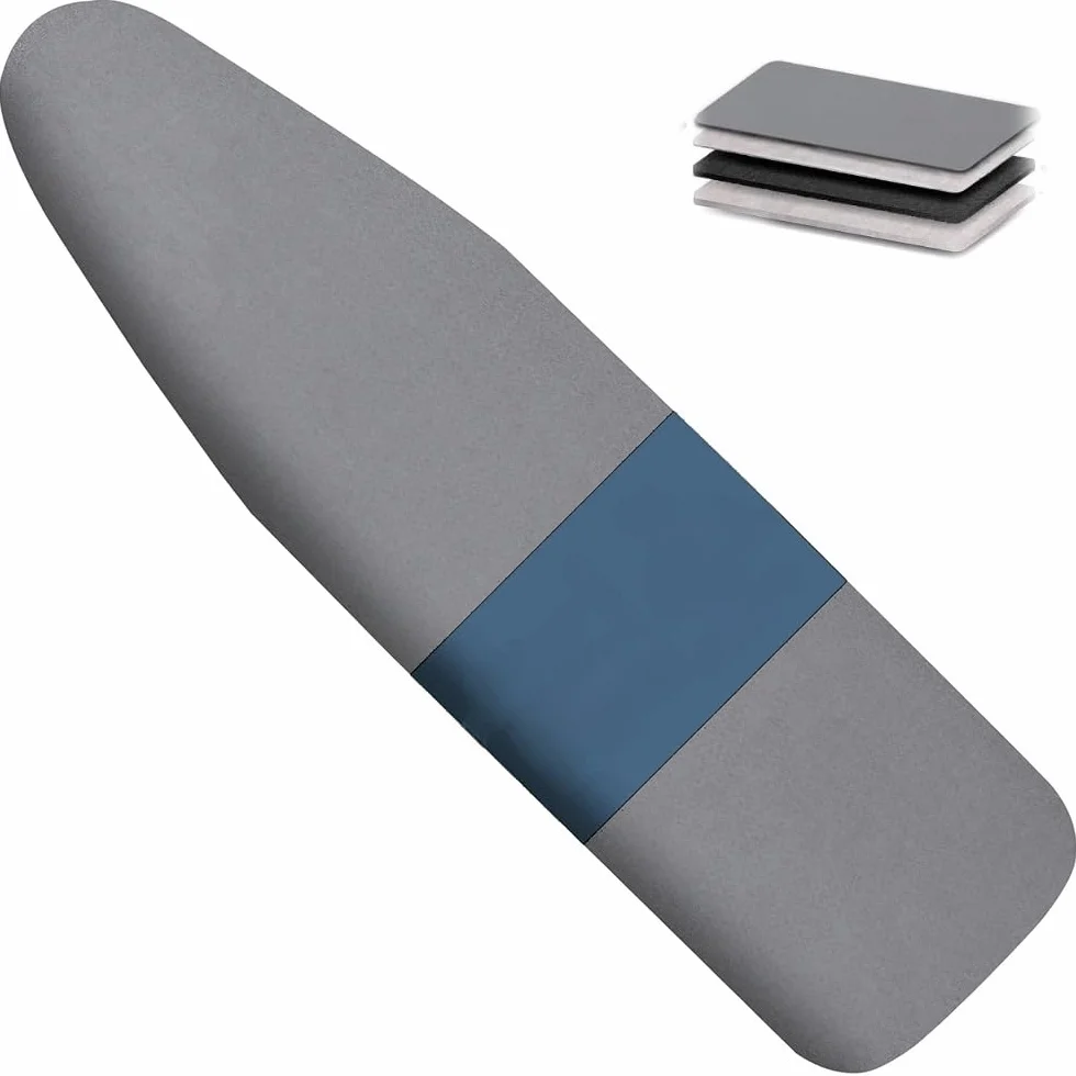 Funda para tabla de planchar de algodón extragruesa, borde elástico, se adapta a tablas de 130 x 50 cm, 140 x 40 cm, resistente al calor, perfecta para uso doméstico, fácil de instalar