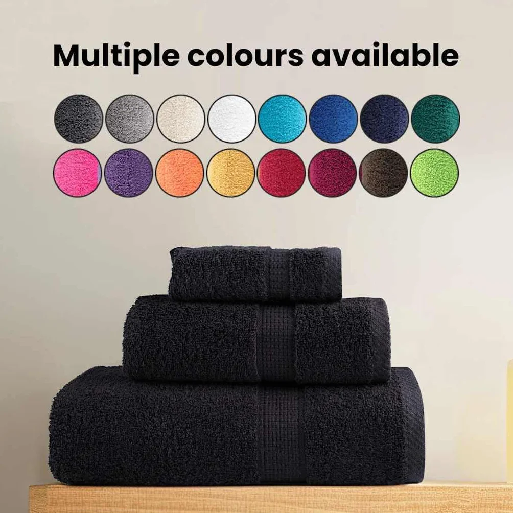 vidaXL Toalla de Invitado SOLUND 50 uds. Negro 50 x 100 cm 550 gsm | Hechas para darte la mejor comodidad, Secan rápido después de lavarlas, Perfectas para el baño, manos y cara