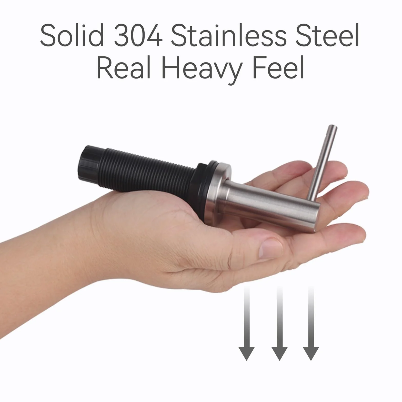 Dispensador de jabón de Cocina Dispensador de jabón sólido Acero Inoxidable 304 for Fregadero Cocina con Botella 17 onzas y Kit Tubo extensión 47 Pulgadas para Fregadero