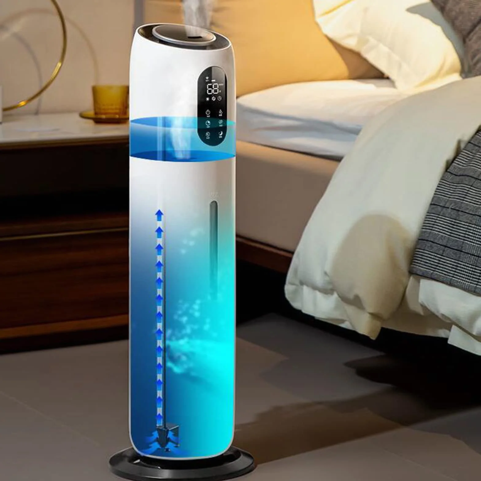 Humidificadores Humidificadores de Aire Humidificador para Dormitorio, Humidificador de Niebla súper silencioso de 28 dB Humidificador de 9 L con Apagado automático, Humidificador pequeño para Plant