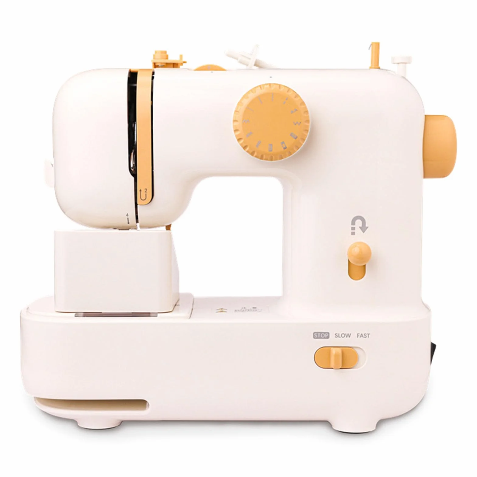 Máquina de coser para principiantes, con puntada hacia atrás | Múltiples patrones de puntadas y costura reversa con un solo toque, velocidad ajustable de 2 niveles, control dual