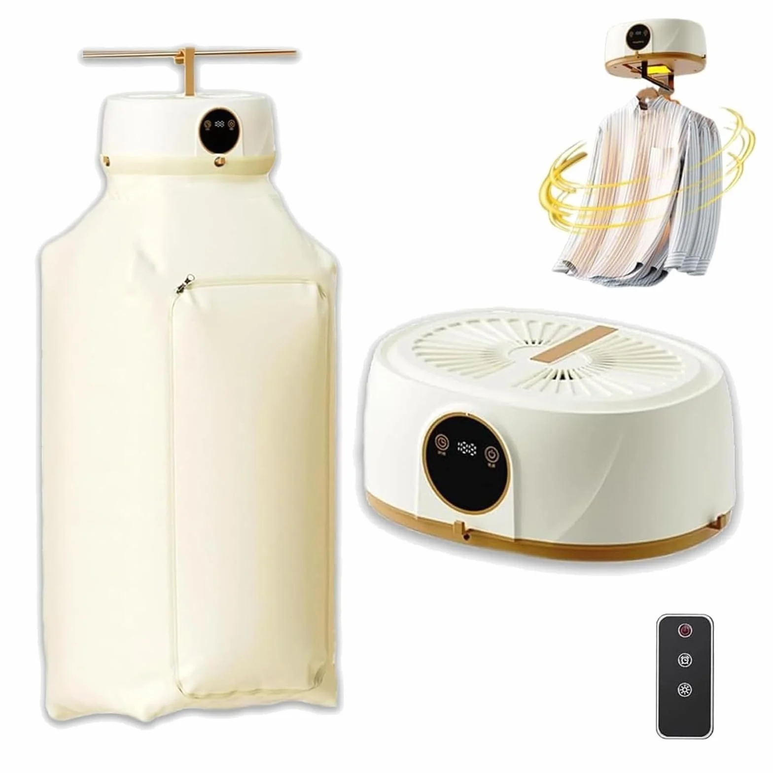 Plancha de vapor vertical automática y secadora portátil: sistema inalámbrico for el cuidado de la ropa con percha inflable