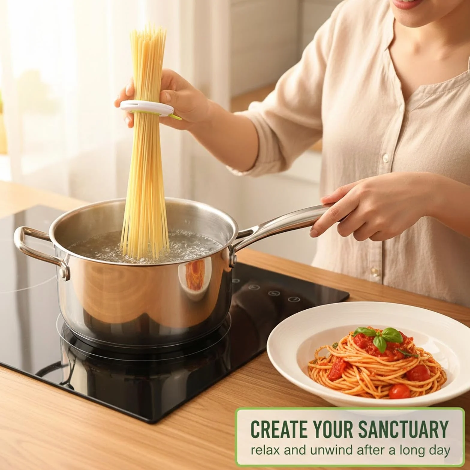 Medidor de Espaguetis con 4 Orificios - Gadget para Control de Porciones de Pasta