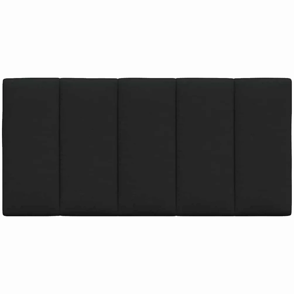 Cabecero Hanko 100 cm negro acolchado cojín de pared de poliéster con para listones LED cómodo respaldo diseño moderno para jóvenes y dormitorios