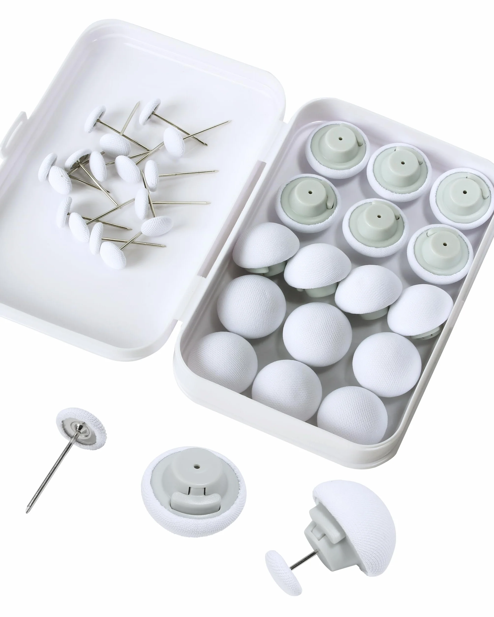 Juego de 16 clips de edredón con material de tela suave para edredón, cojines, cortinas (blanco)