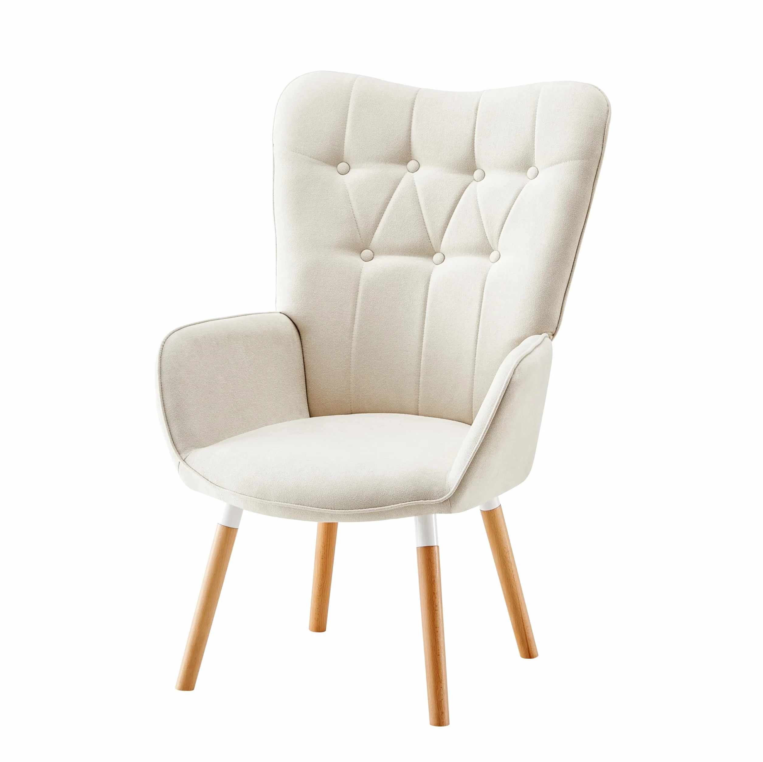 HOME DESIGN & CONFORT® Butacas de Salón Especial de Tela | Sillón Relax con Diseño Moderno y Ergonómico (Requiere Montaje) (Beige sin Botones)