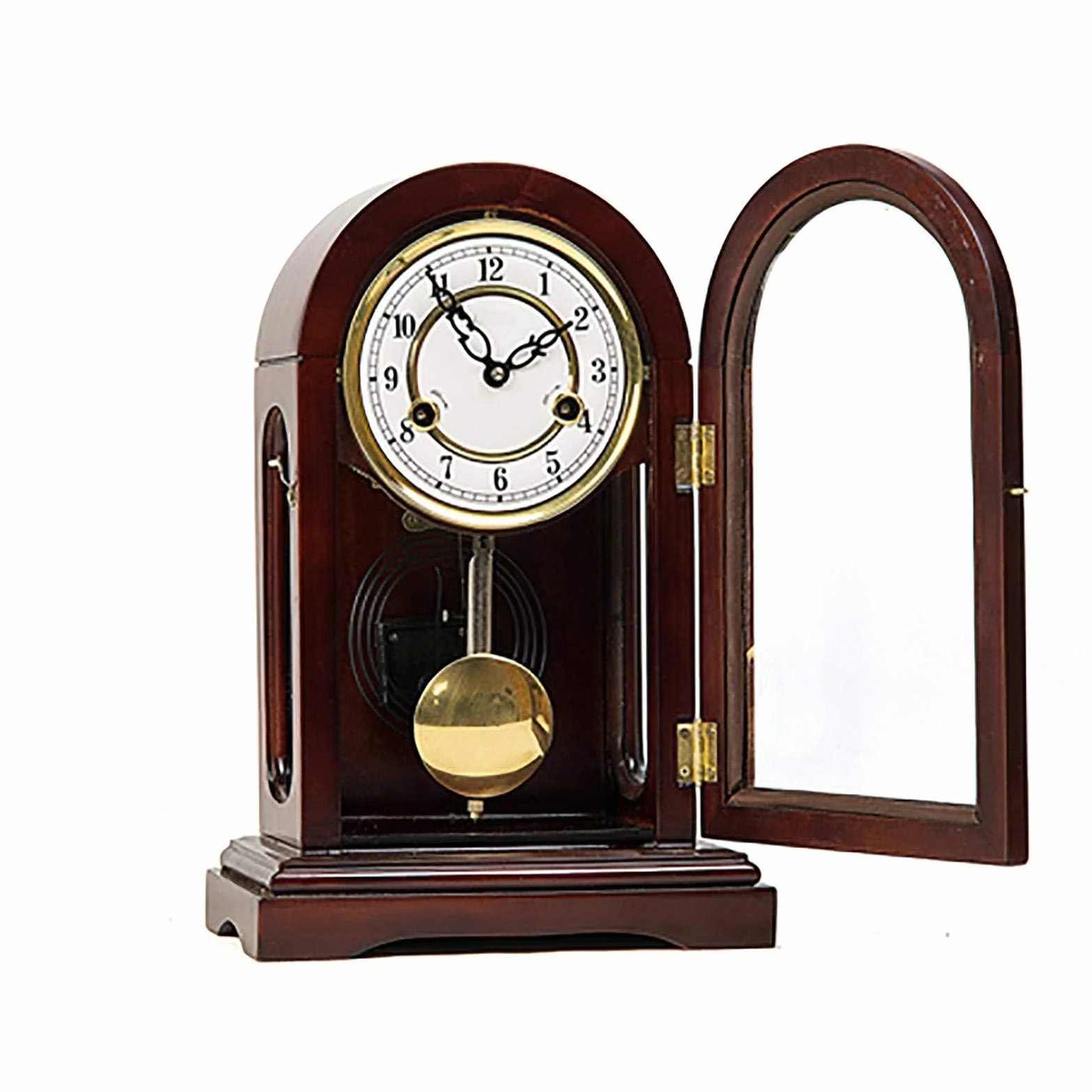 Reloj De Sobremesa De Péndulo De Madera Marrón, Reloj De Mesa Mecánico para Sala De Estar, Oficina, Decoración del Hogar