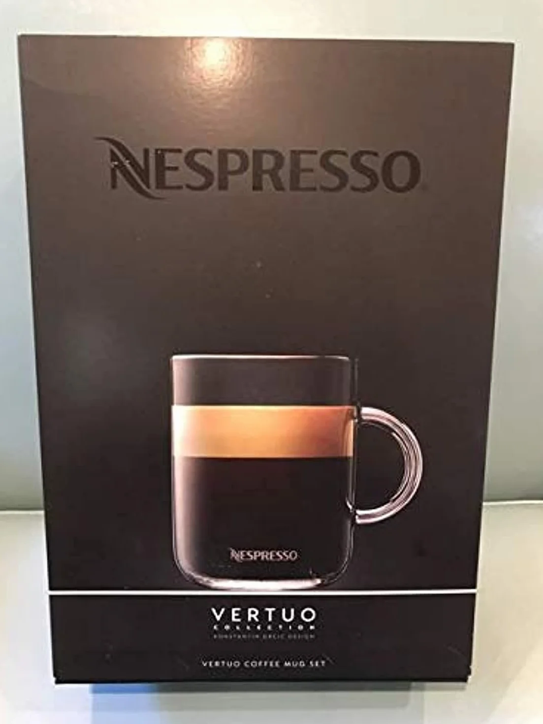 Nespresso Vertuo Juego de tazas de café de cristal (2 x 390 ml), incluye 2 cucharas