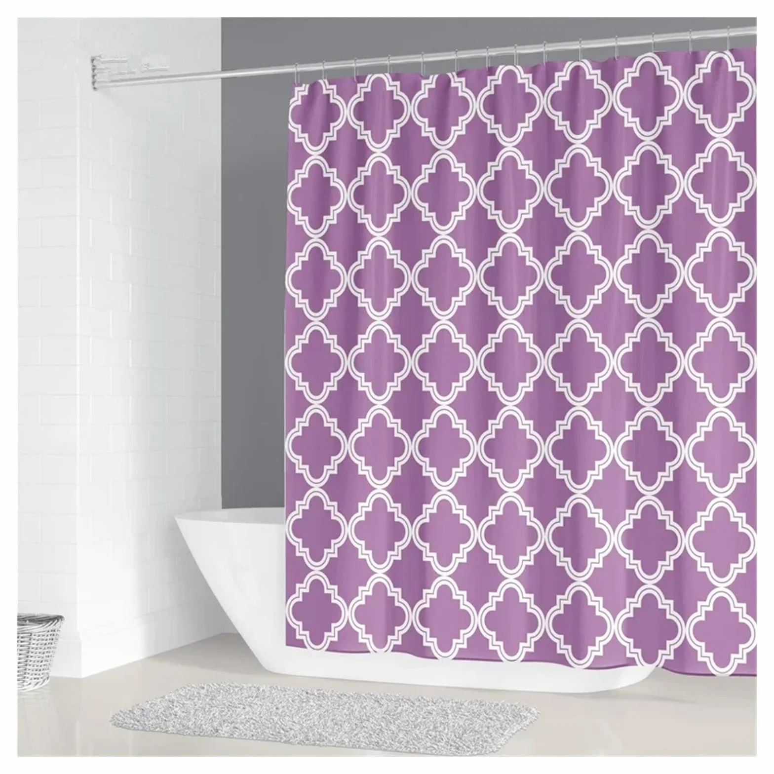 Cortina de ducha impermeable de 200 x 180 cm, diseño geométrico simple, poliéster, decoración del hogar, con 12 ganchos, cortinas de ducha para baño (color 6, 120 x 180 cm)