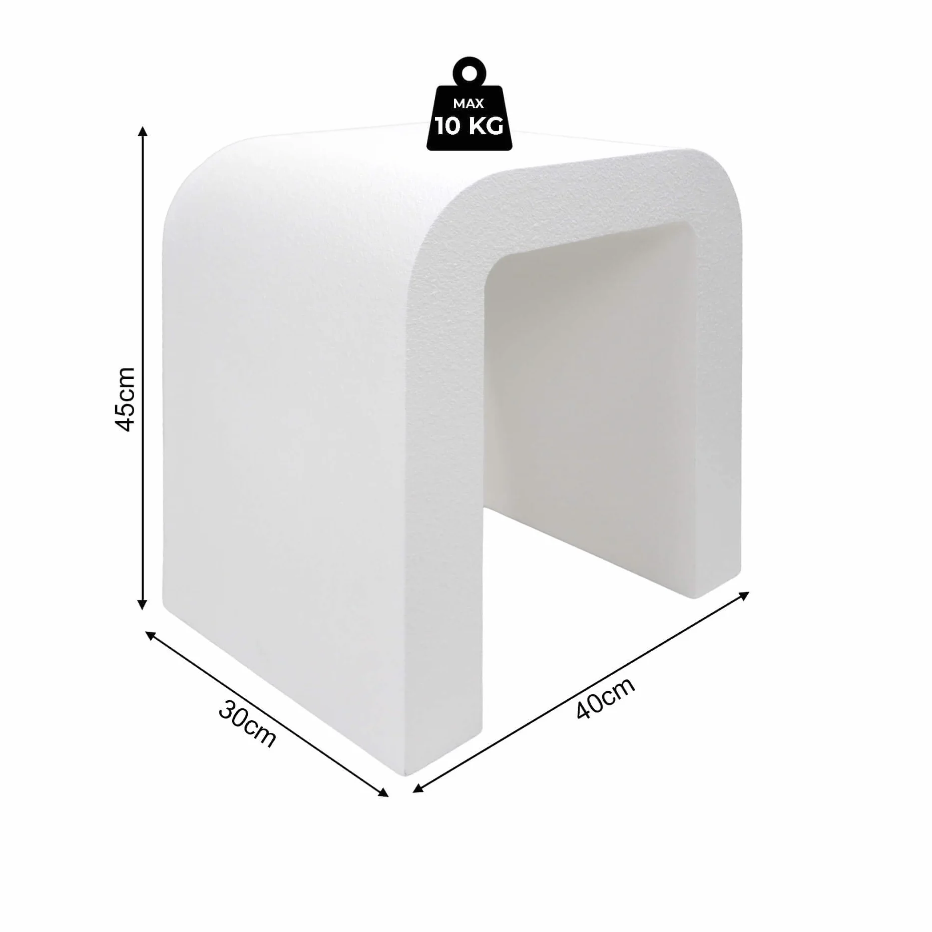 Rebecca Mobili Mesa de Centro, Mesa Decorativa para Salón, Blanca en MDF, Diseño Moderno – Medidas AxANxFON: 45 x 40 x 30 cm – Art. RE7274