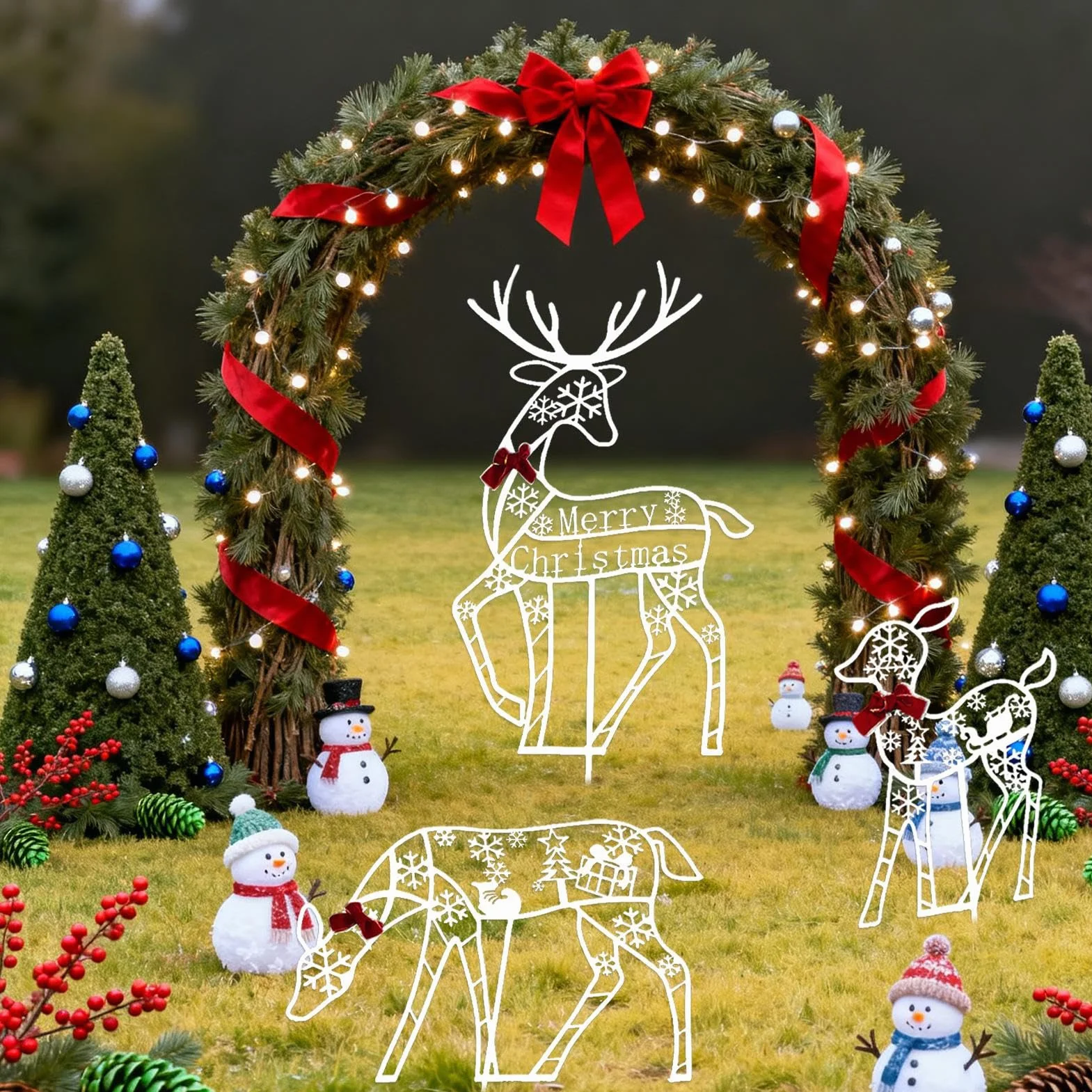 Navideños para Exterior Decoración Estacional Porche | Festivo Césped para Propietarios Planificadores de Jardín Delantero Porche Patio Césped