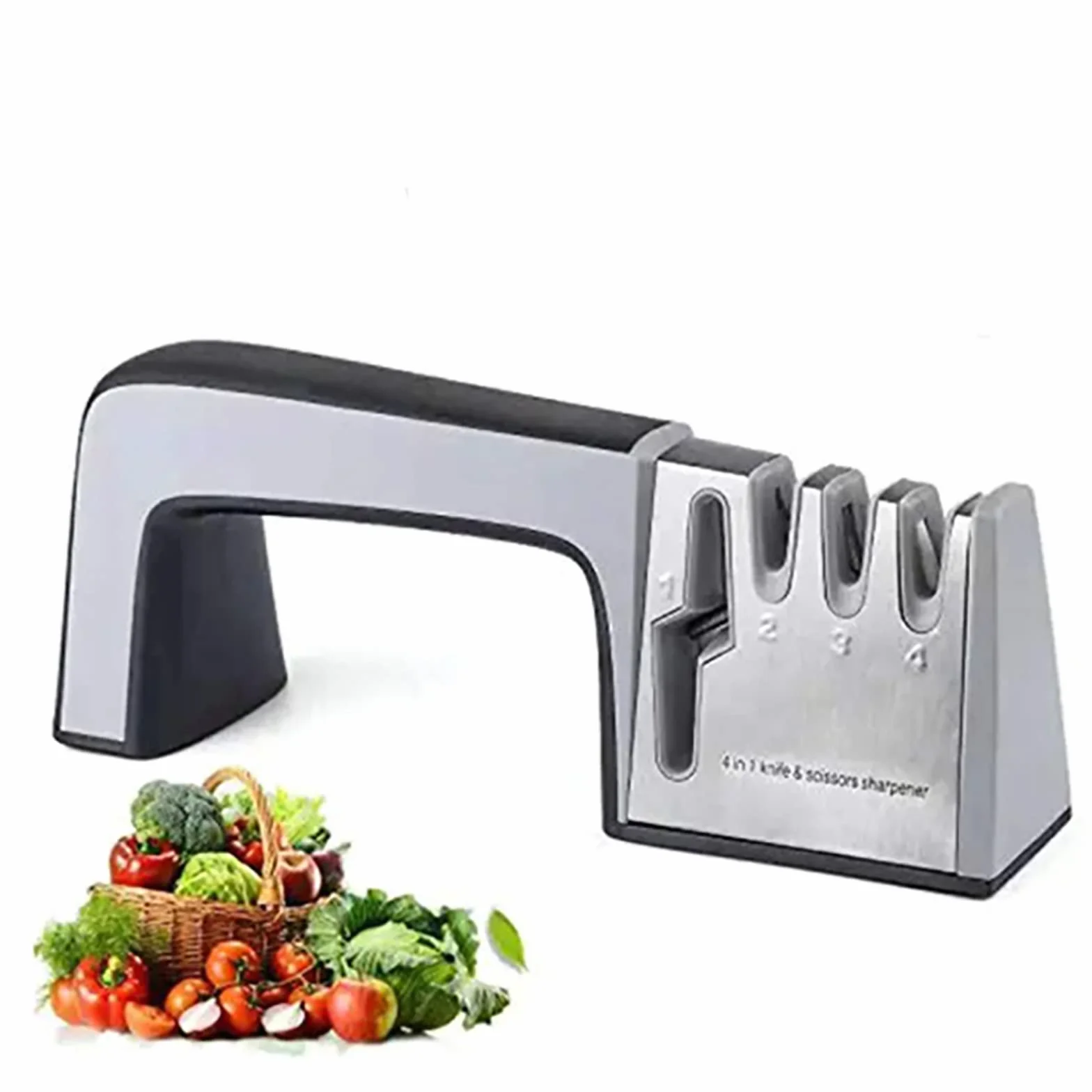 Afiladores De Cuchillos Manuales, Accesorios para Cuchillos De Cocina 4 En 1 con Orificio Especial para Tijeras, El Afilado Rápido Ahorra Tiempo Y Esfuerzo, para El Restaurante Home Kitchen