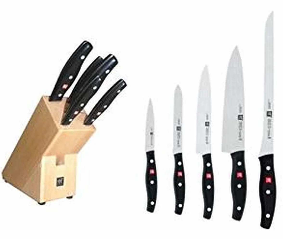 Zwilling TWIN POLLUX - Bloque para 5 cuchillos con hoja endurecida al frío Friodur, acero inoxidable