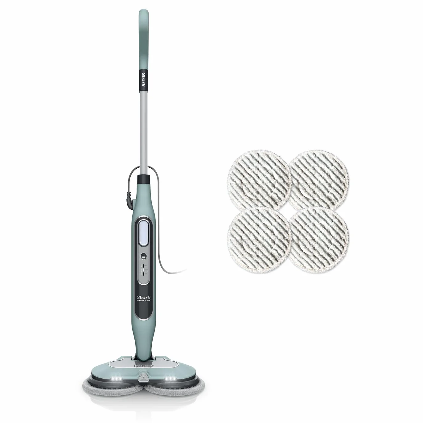 Shark Mopa de Vapor Automática con Tecnología Steam Blaster - 3 Niveles de Vapor para Eliminar Manchas y Suciedad Incrustada - Incluye 6 Bayetas Dirt Grip - Verde Salvia, S8201EUCP