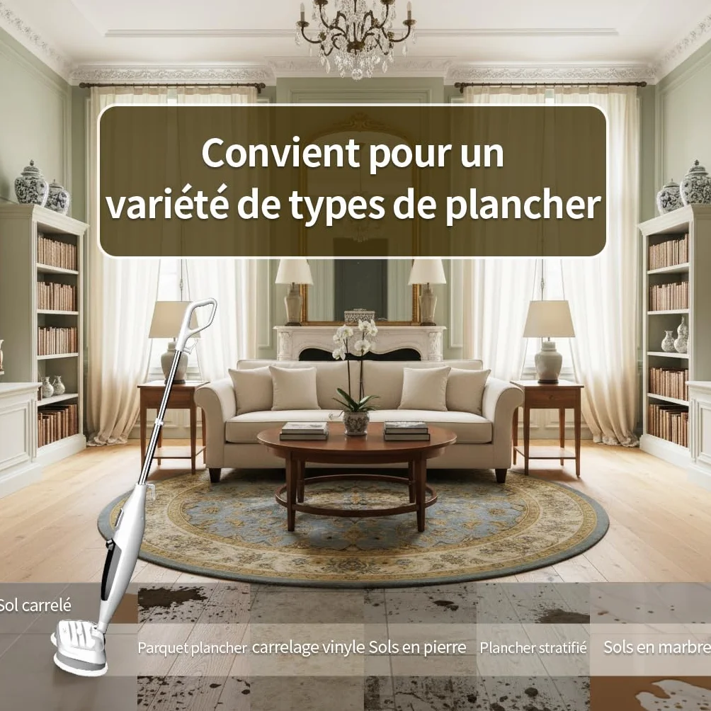 Escoba de Vapor,Escoba de Vapor para Suelos Duros, Limpieza Profunda, Limpiador de Vapor portátil multifunción, 13 Accesorios para Suelos de Madera, Laminado, Vinilo, baldosas