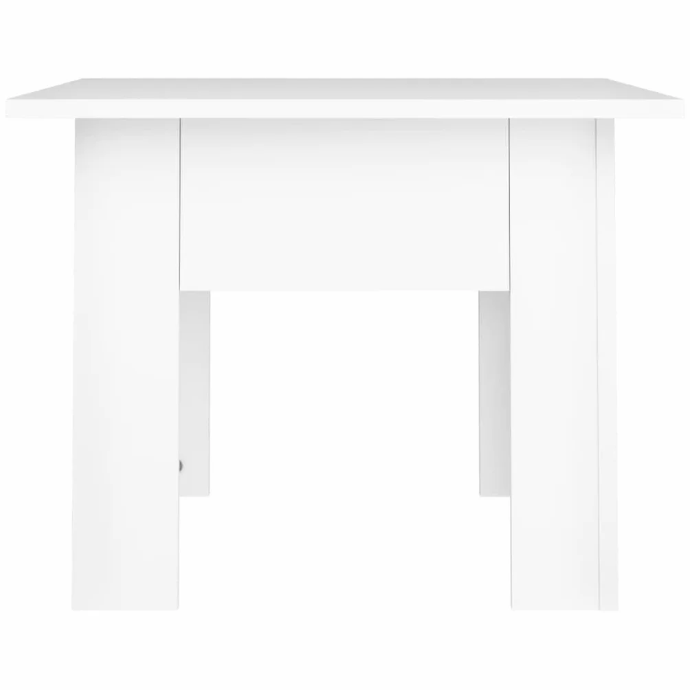 Mesa de centro blanca 55 x 55 x 42 cm, moderna mesa auxiliar de madera, mesa cuadrada de salón para bebidas, aperitivos y decoración, fácil de limpiar