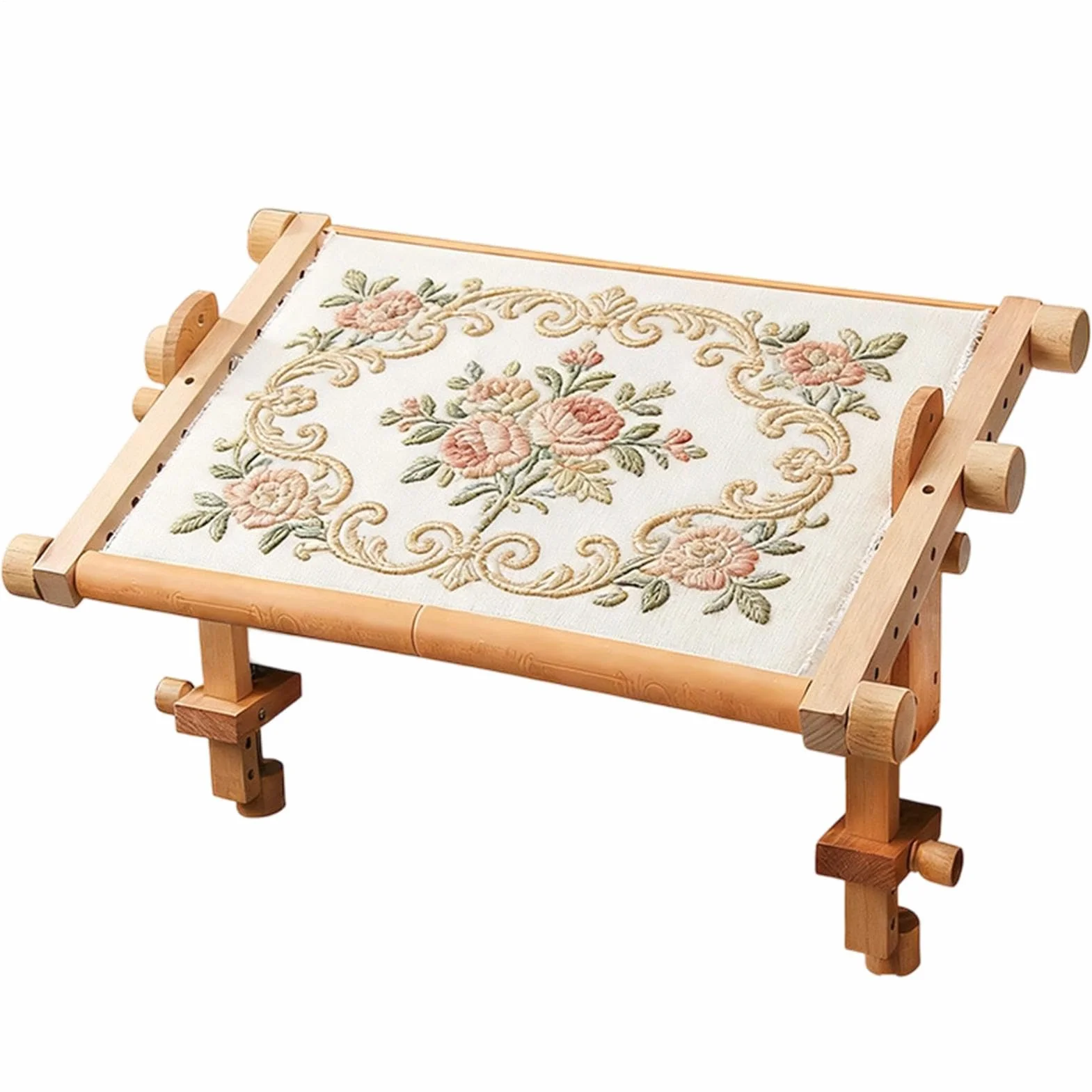 Soporte Bastidor Bordado Madera, ahorrador de espacio, con ángulo ajustable | Marco para acolchado en madera Para Esposa Abuela Principiante Experto En Hogar Y Interior
