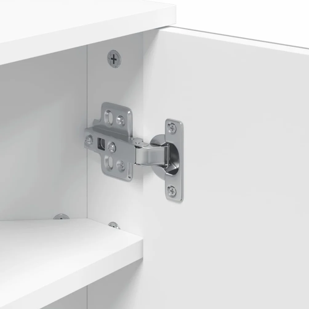 IKAYAA Mueble Suspendido de Espejo de Esquina Armario de Pared con Espejo Armario de Baño con Puertas Gabinete de Espejo Mueble Colgante Blanco 30 x 24 x 60 cm