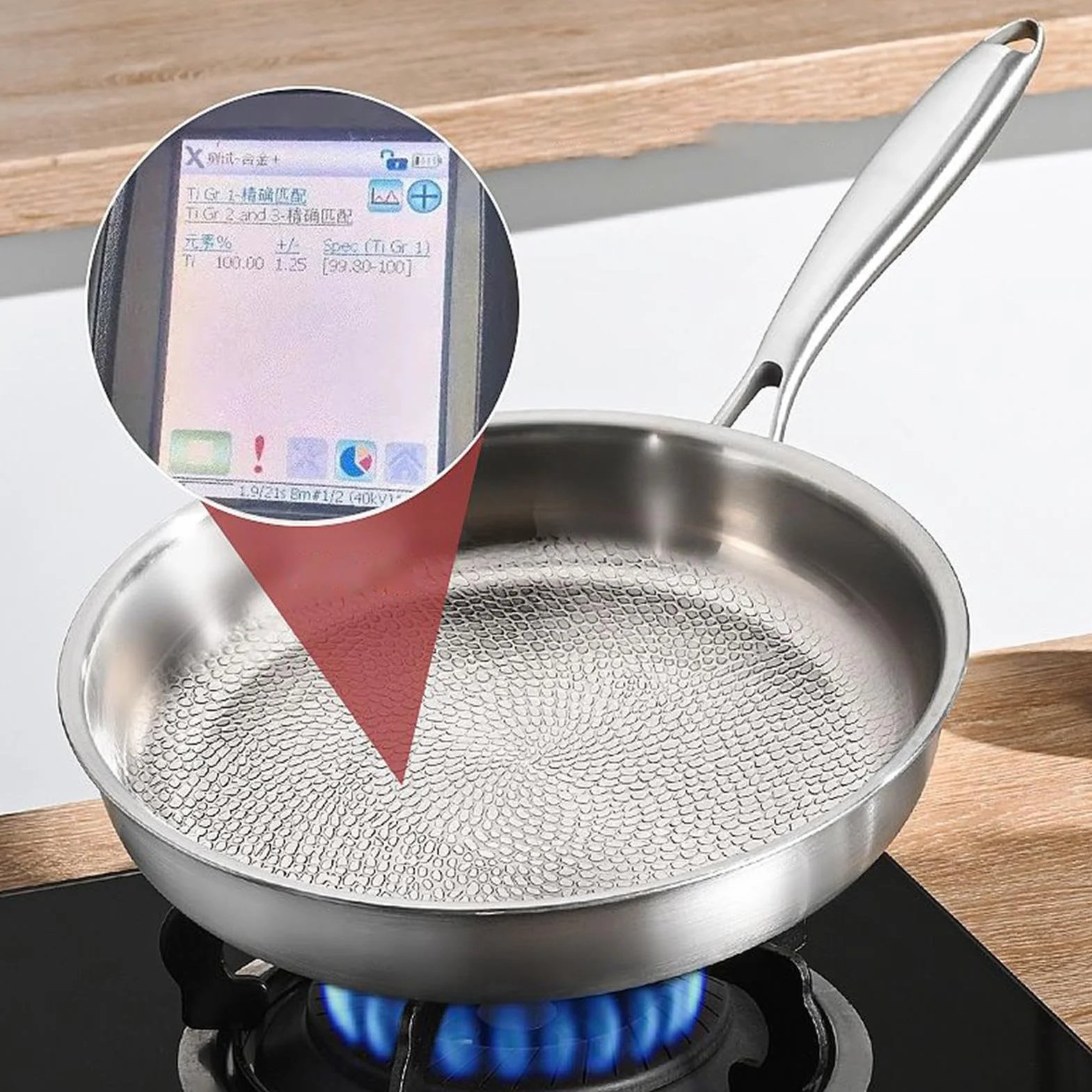 Sartenes de Titanio para Cocinar Utensilio de Cocina Antiadherente | Sartén Cocina Con Tapa Para Cocineros Domésticos Principiantes Preparación Comidas Huevos Tortillas Carnes Camping Viajes