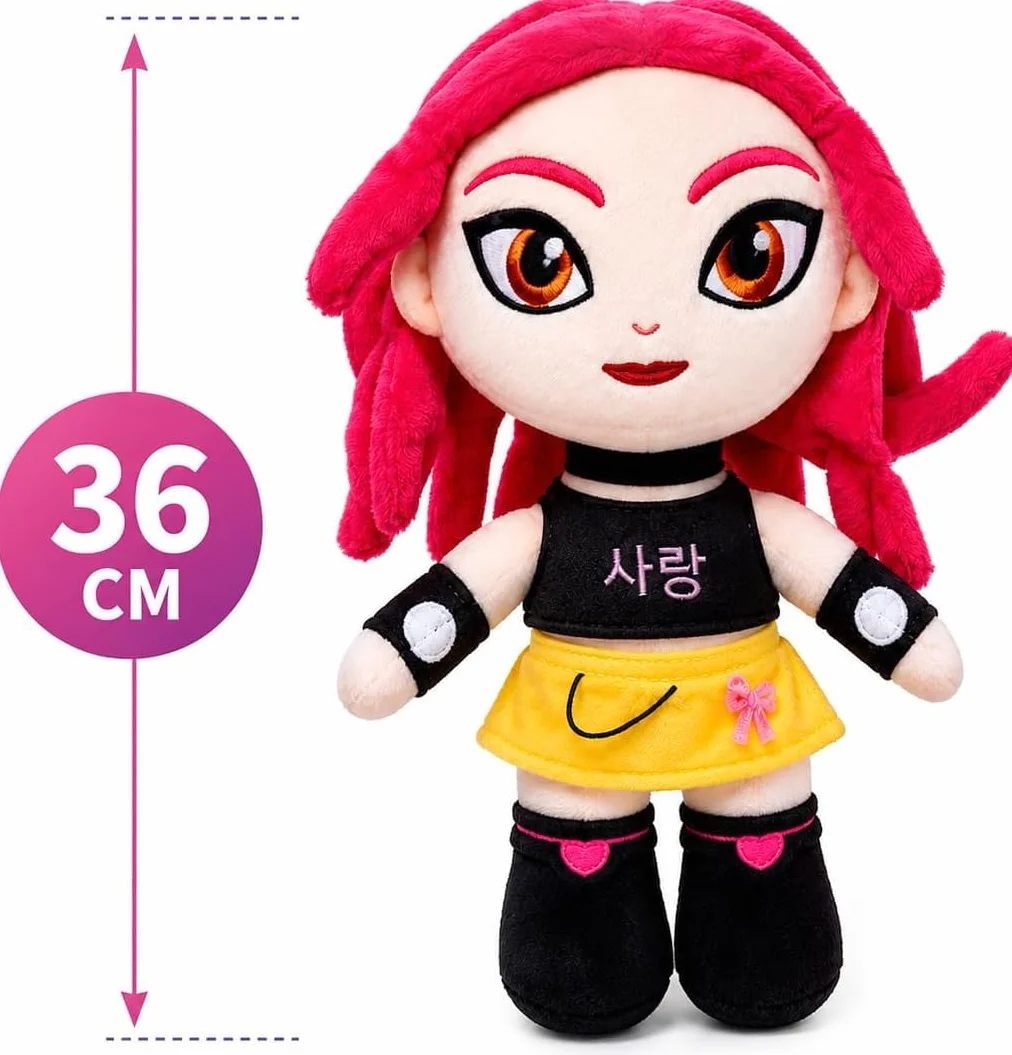 K-POP Set 3 Peluche GRANDES Rumi Mira Zoey - Altura 36 cm - Muñecas de tela suaves coleccionables inspirada en la banda coreana - Multicolor