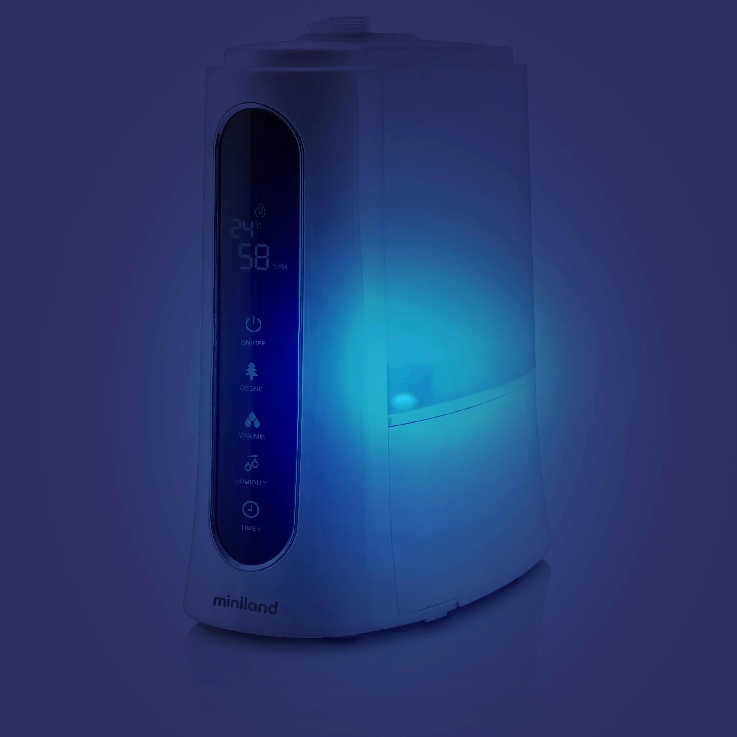 Miniland Humitouch Pure - Humidificador Ultrasónico Programable, com Ozonizador y Aromaterapia, más de 50 Horas de Autonomía, Capacidad 5L