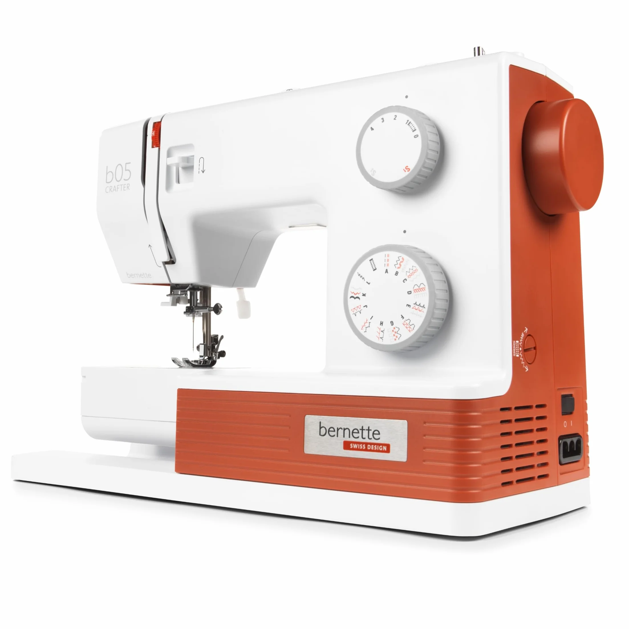 Bernette B05 Crafter Máquina de coser portátil | 30 puntos, 6 pies prensados, luz LED | Acolchado y bordado robustos | Punto ajustable | Aguja, enhebrador, uso principiante y