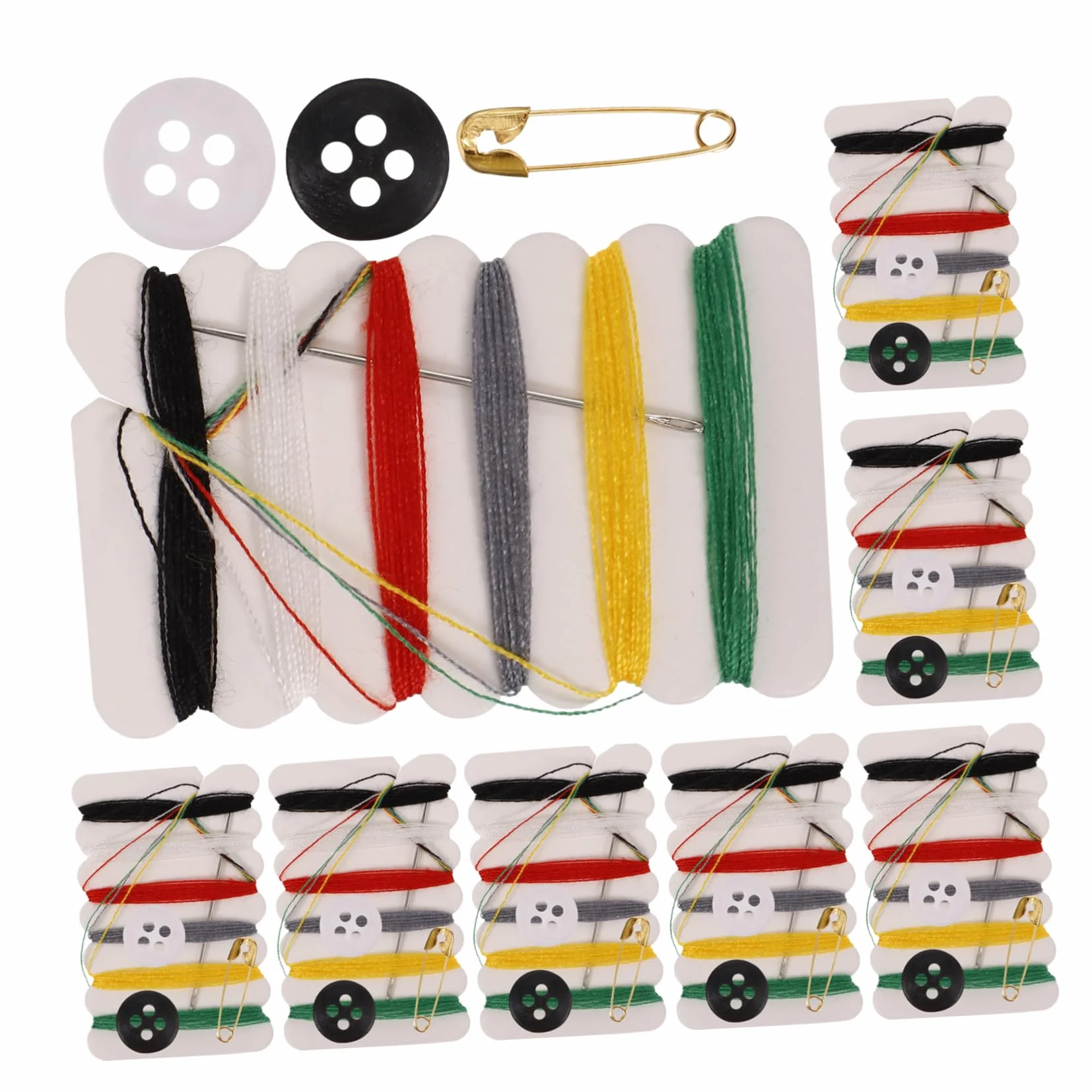 Kit de Costura Portátil Hogar 100 Piezas, Agujas, Botones y Hilos Surtidos, Multifuncional y Compacto para Alfombras y Confección de Vestidos Color Aleatorio