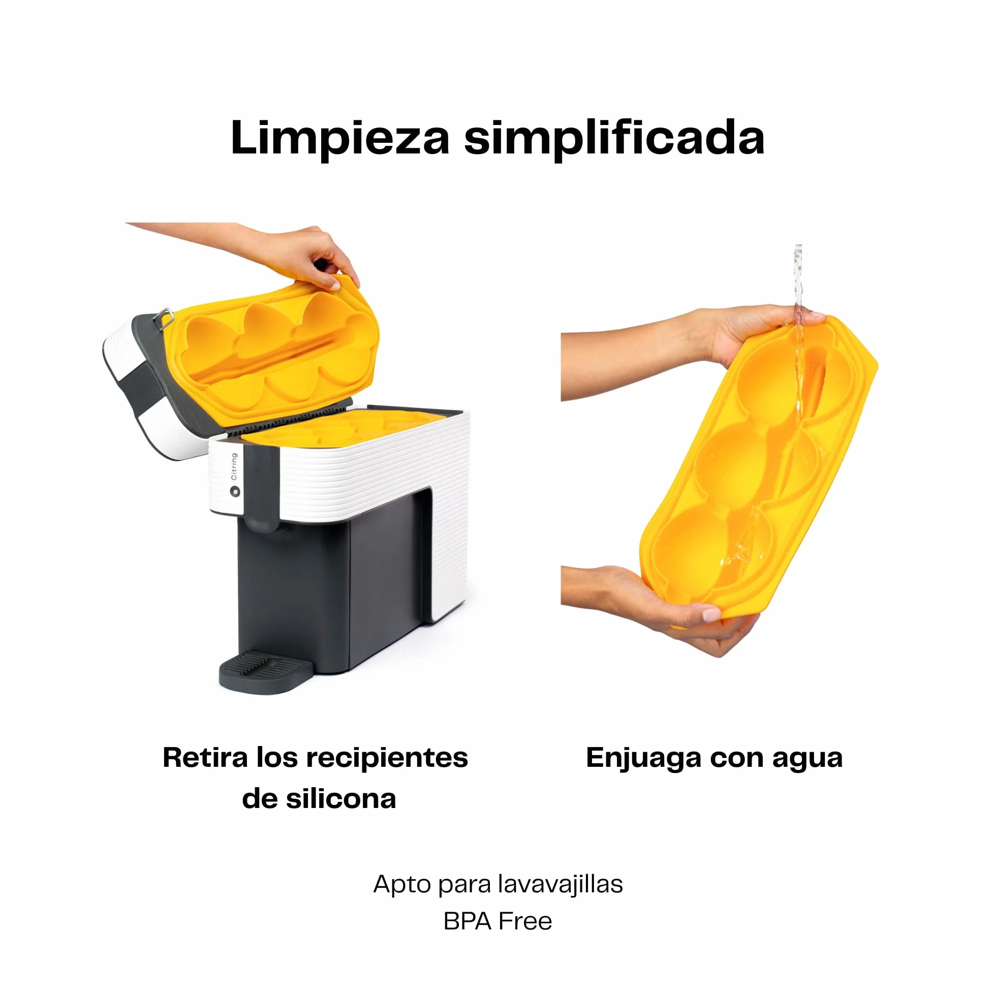 One exprimidor de naranjas electrico automatico | Tu zumo listo en menos de un minuto con solo pulsar un botón - orange juicer machine hecha en España | Más Rápida. Más Limpia. Mejor (BLANCO)
