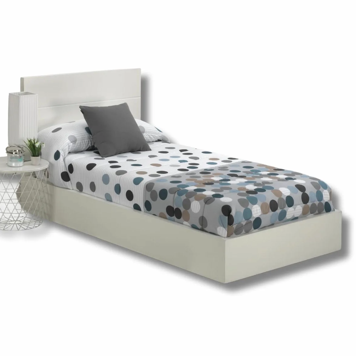 Lanovenanube Edredón Ajustable Vilma Gris Cama 120, 100% Microfibra 250g | Tacto melocotón, ajuste al colchón y uso para épocas de frío. Largo 190/200 cm. Fabricado en España. No incluye cojines