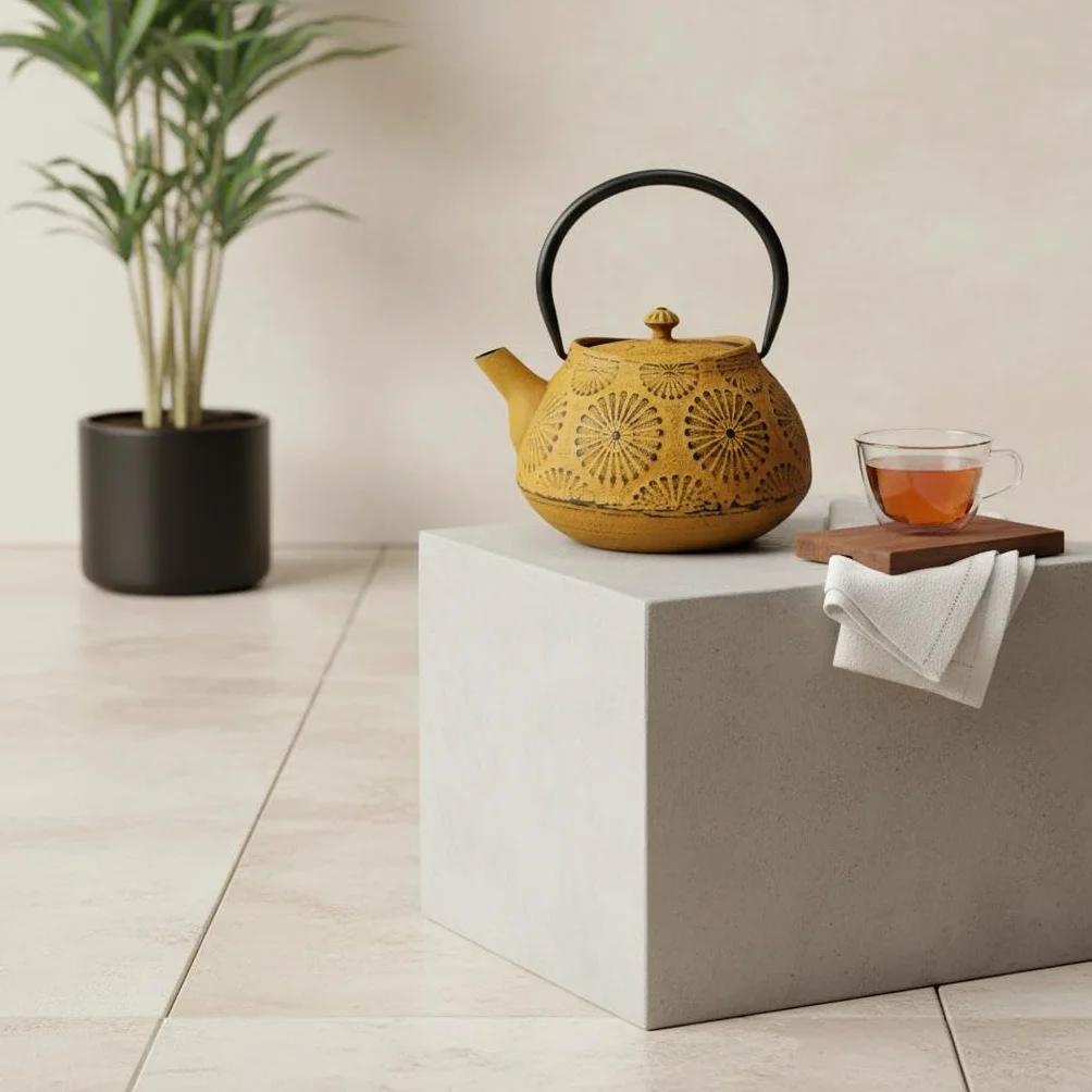 Tetera de Hierro Colado 1,2L - Estilo Japonés, Perfecta para Te Caliente