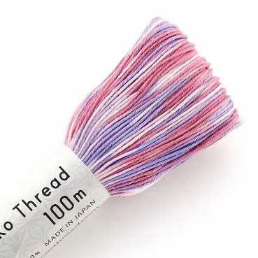 Olympus Sashiko - Hilo de madeja de 100 m, bordado japonés y hilo acolchado (192-Vari-Rosa-Morado)