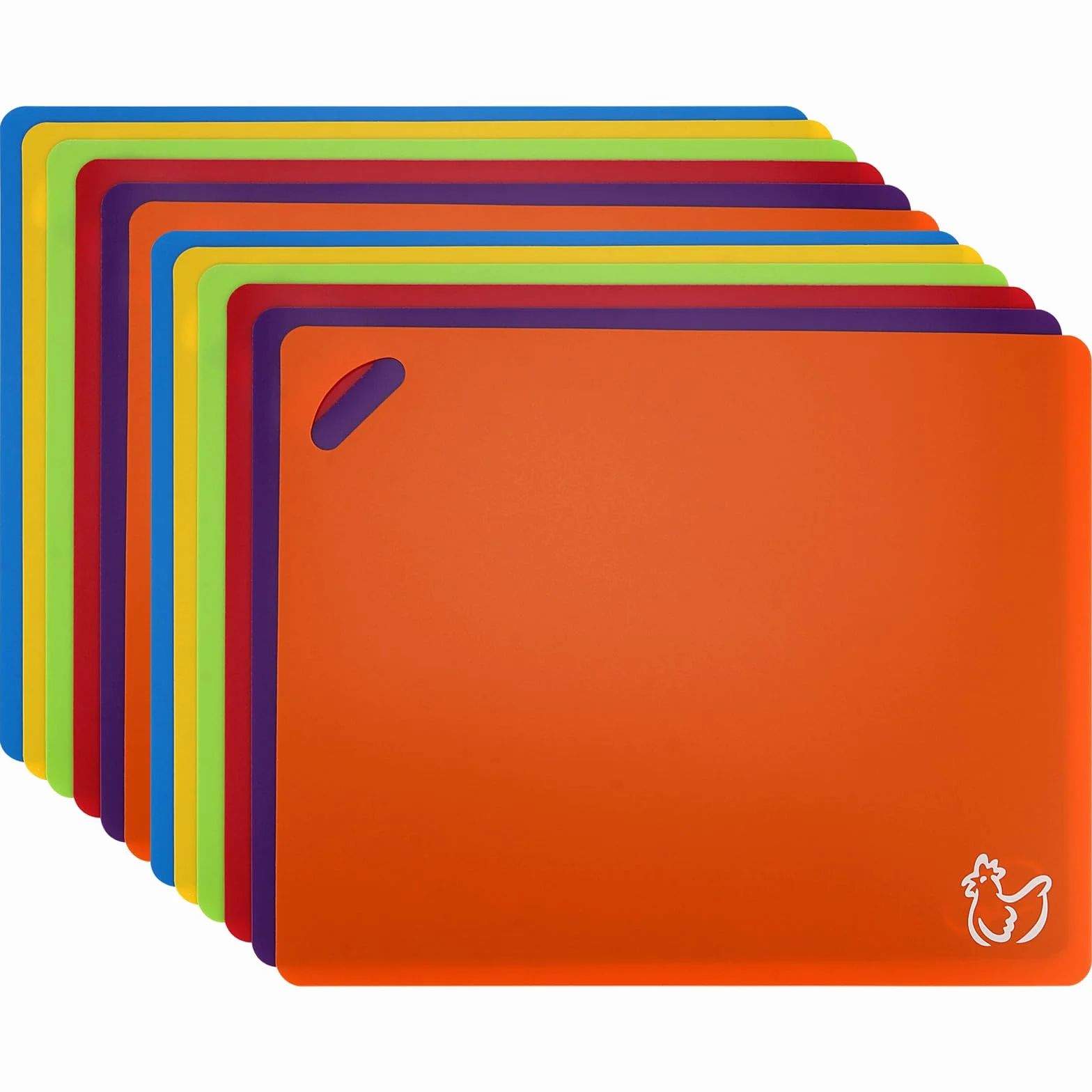 Juego de 12 tablas de cortar de plástico flexible 30 x 38 cm, tablas extragruesas con agujeros