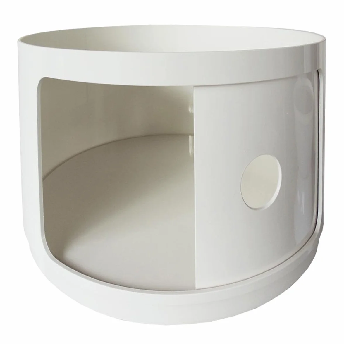 Kartell 495503 Componibili - Recipiente modular redondo y opaco, Elemento redondo, Alto H. 38.5, color Blanco