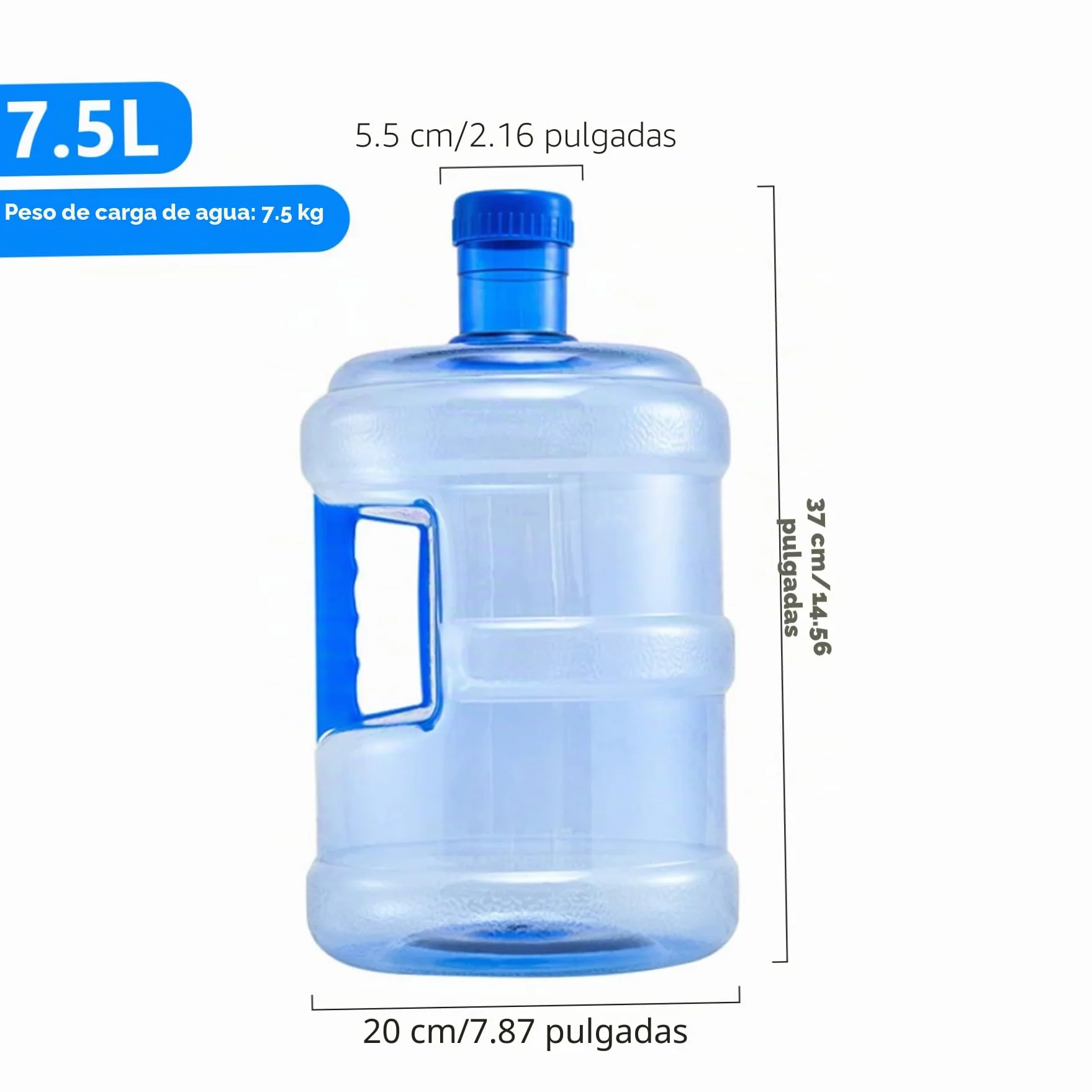 Jarra De Agua De 7,5 L Con Asa Grado Alimenticio a Prueba De Fugas Transparente Sin Olor Sellado Reutilizable a Prueba De Polvo Contenedor De Botella De Agua Portátil Para Hogar Jarra De Agua