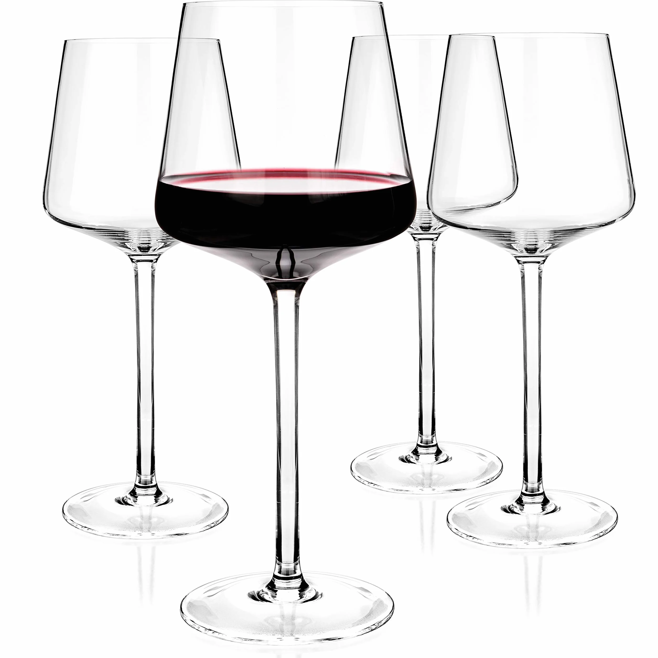 Juego de 4 copas de vino de cristal de 20 onzas, copas grandes de vino tinto o blanco, pinot noir, burdeos, 600 ml