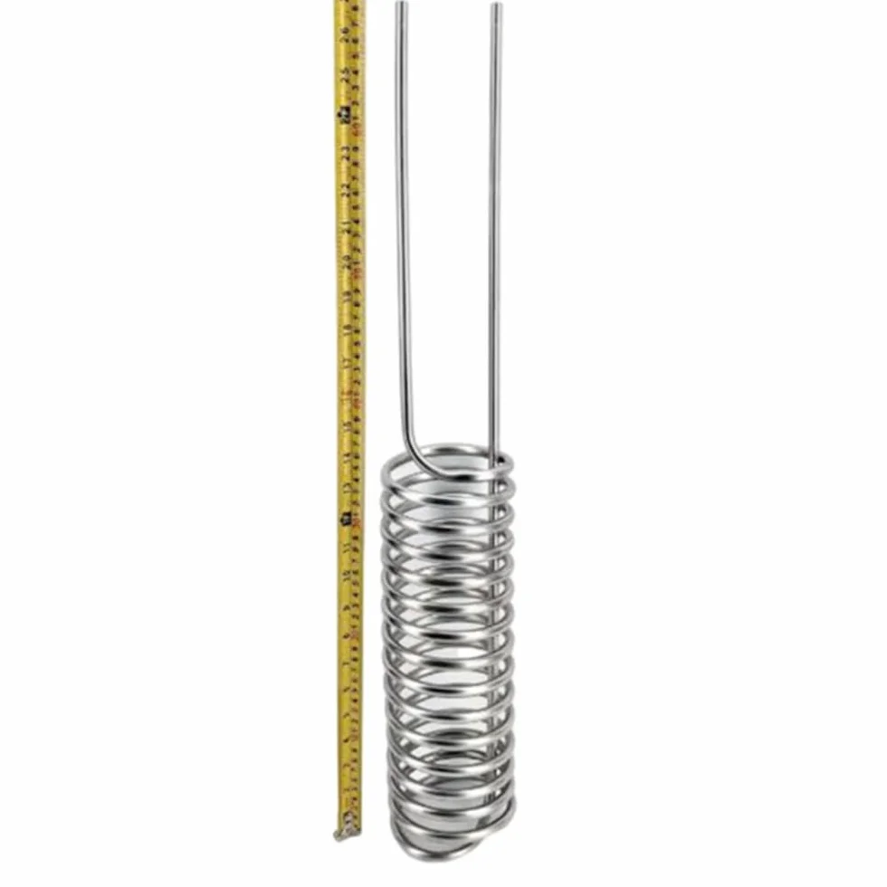 Enfriador de mosto de 1 pieza: serpentín de enfriamiento/calentamiento de acero inoxidable for controlar la temperatura del barril en la elaboración casera de cerveza.