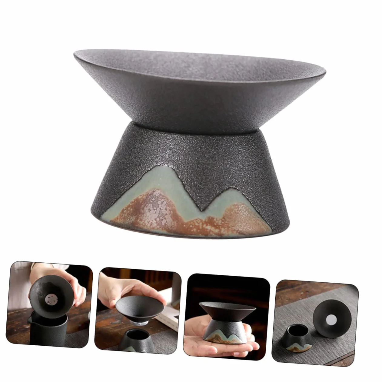 Gatuida 3piezas Infusor De De Cerámica Decorativo Filtro Natural Para Infusiones y Accesorio De Artesanal Para Casa