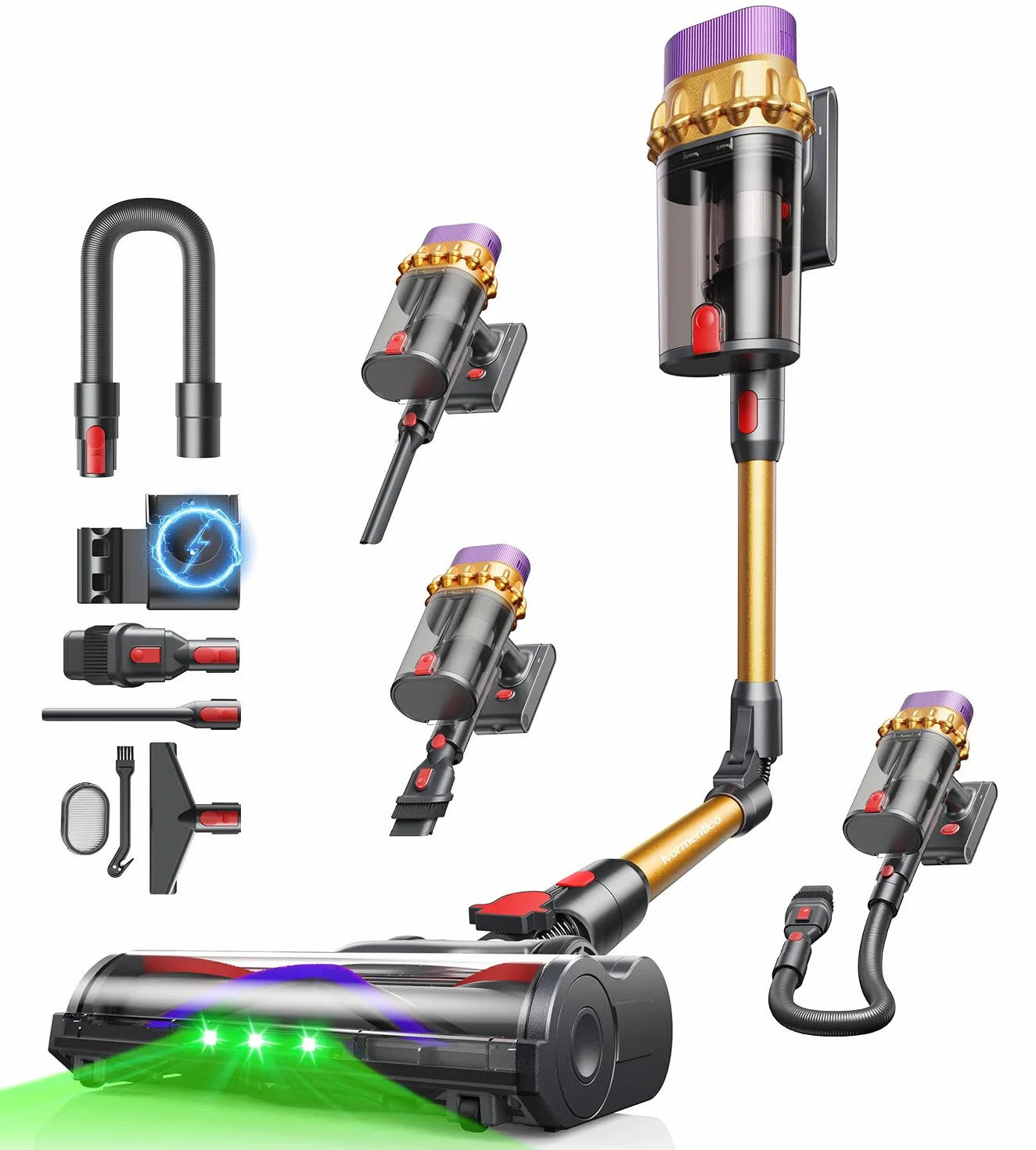 C10 EVO Aspiradora sin Cable, 68Kpa/600W/70Mins Aspiradoras Escoba con Modo Automático, Diserio autoportante, Depósito Doble de 1.8L, Cepillo Antienredos, Limpia Bajo Muebles sin Agacharte