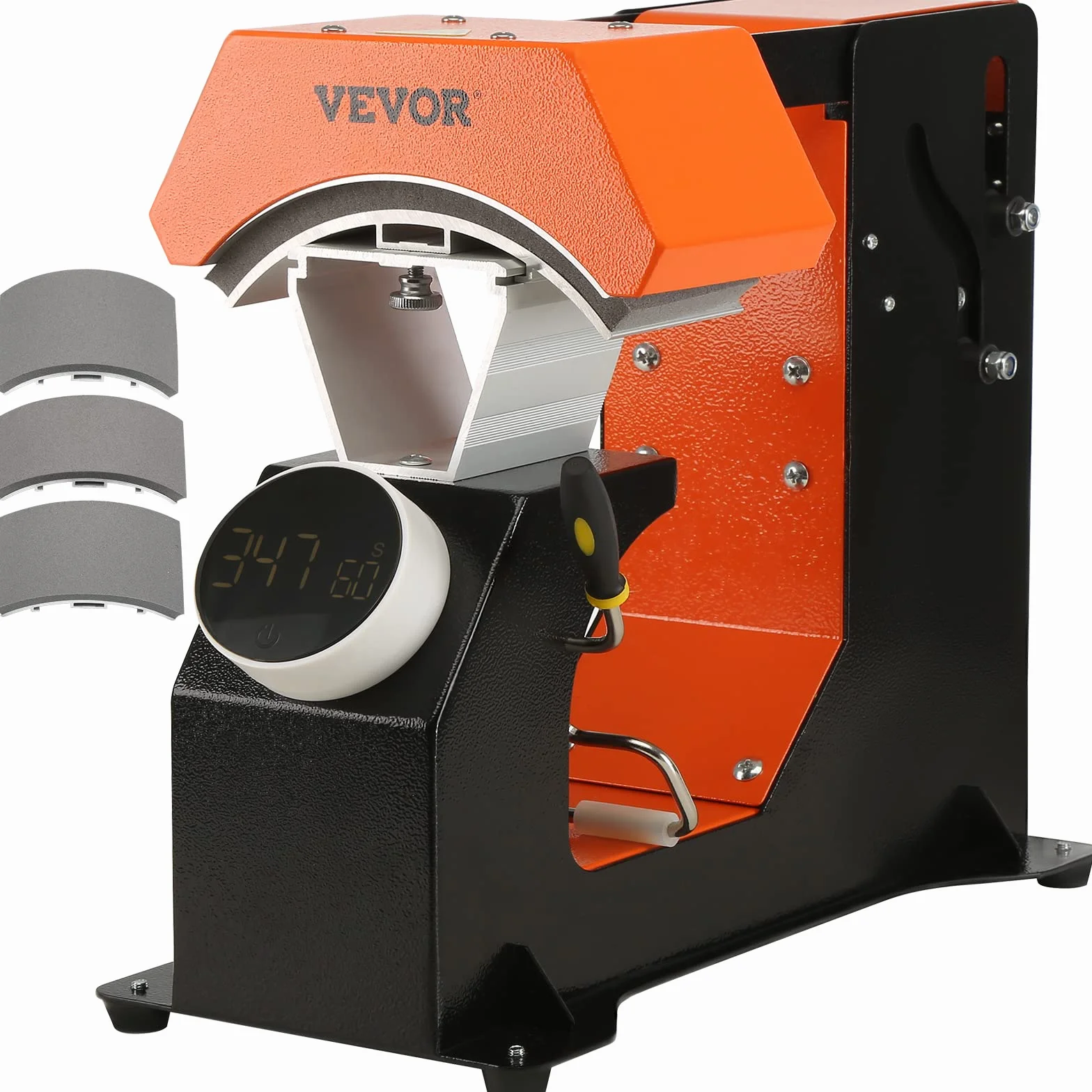 VEVOR 3 en 1 Prensa Térmica Automática para Gorras 16,3 x 8 cm 3 Almohadillas Térmicas Máquina de Sublimación Anti-Adhesiva Prensa de Impresión para Sombreros Prensa Automática para Nailon, Lino, Hilo