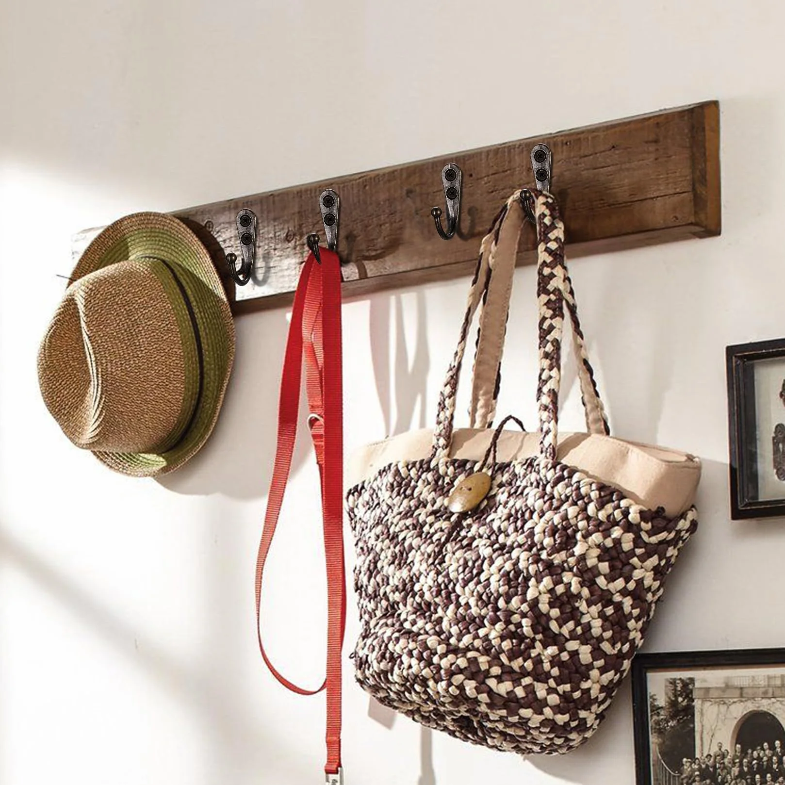 Ganchos Percheros de Pared Vintage Bronce 5 Piezas para Colgar Ropa Abrigos Llave Cocina Baños