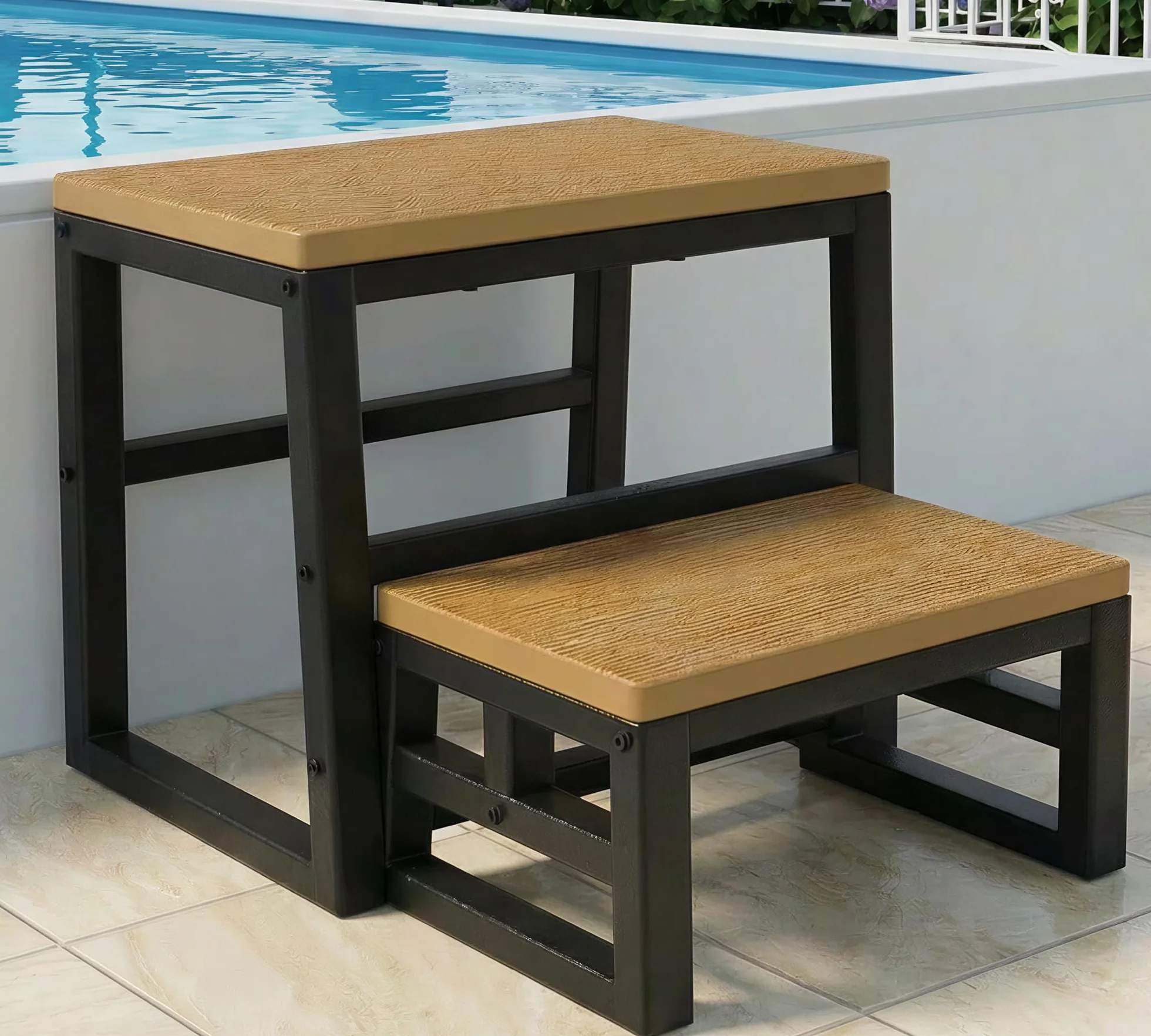 Taburete de 2 escalones 3 en 1 para adultos y niños, 2 escalones resistentes con capacidad de 230 kg, material antideslizante de polietileno de alta densidad plegable para cocina, baño, biblioteca