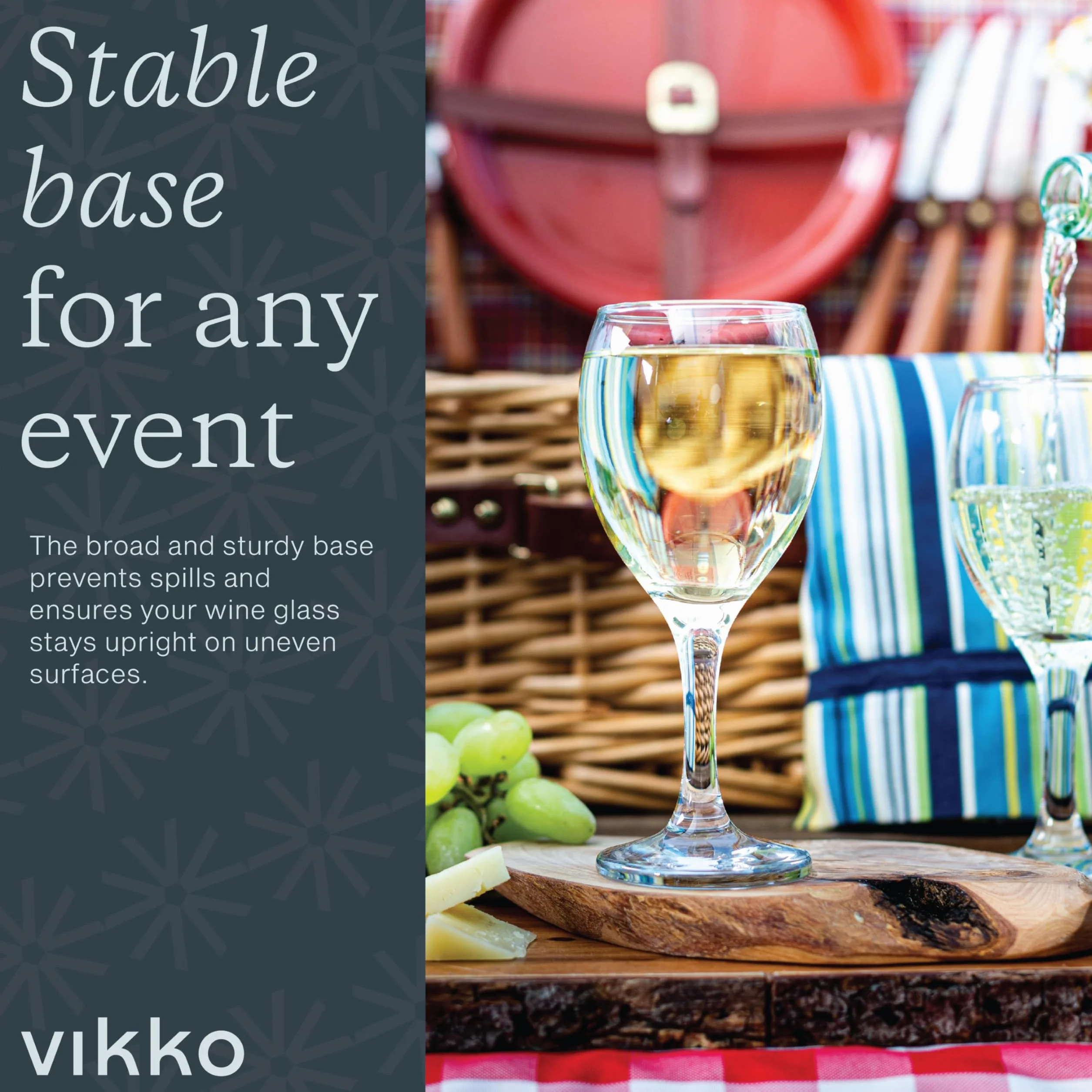 Vikko Copas de vino de cristal de 8.5 oz: copas de vino pequeñas, copa de vino para vino tinto y blanco con tallo, vasos transparentes para vino, copas de vino gruesas y duraderas, juego de 12 copas
