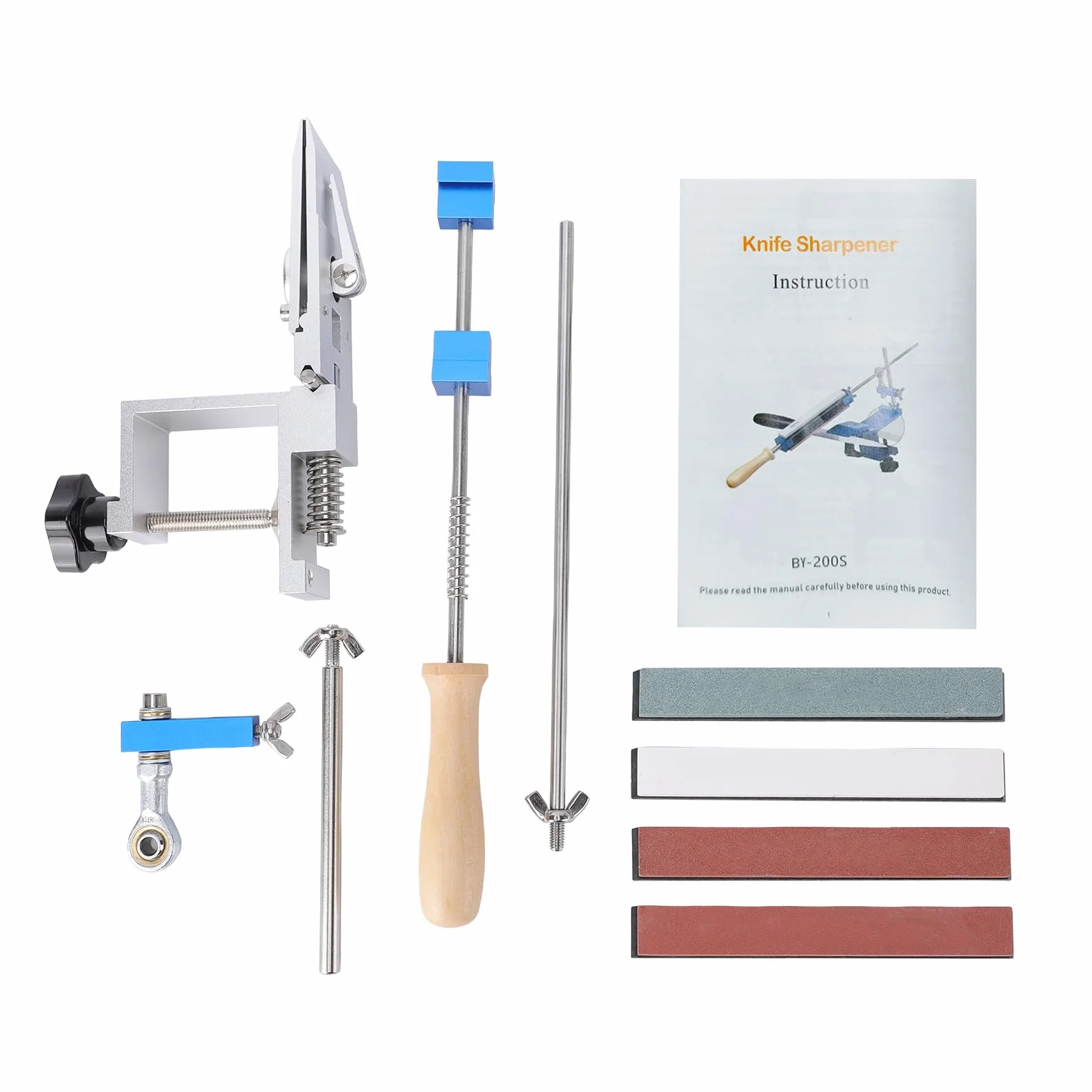 de Afilado Guiado con Piedra de Afilar Profesional para Cuchillas Cocina y Exteriores, Afilador Cuchillas Aleación Aluminio Alta Resistencia para Principiantes y Expertos