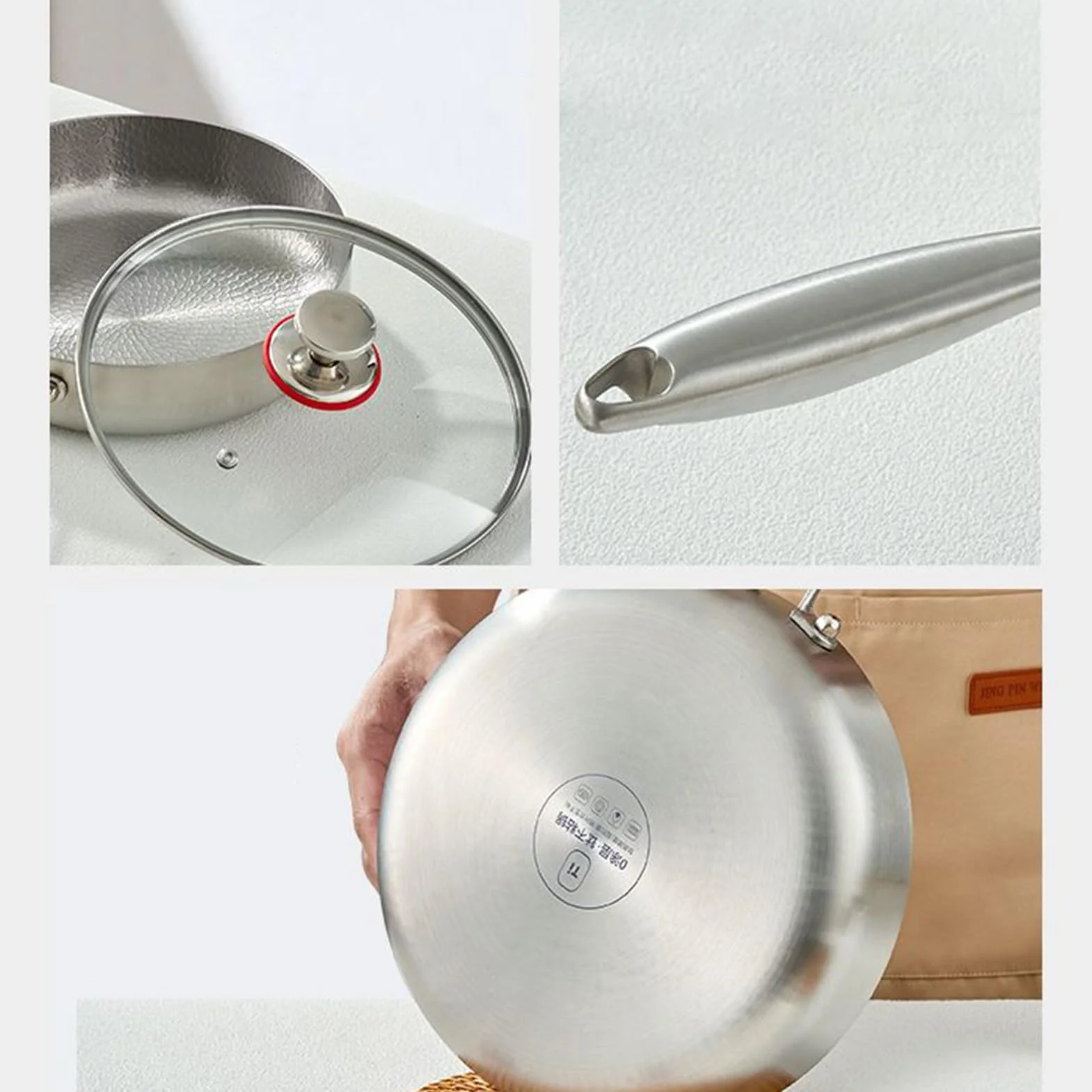 Sartén de Titanio Utensilios de Cocina Antiadherentes | Sartén para Tortillas y Cocina Para Cocineros Domésticos Principiantes Preparación Comidas Huevos Tortillas Carnes Camping