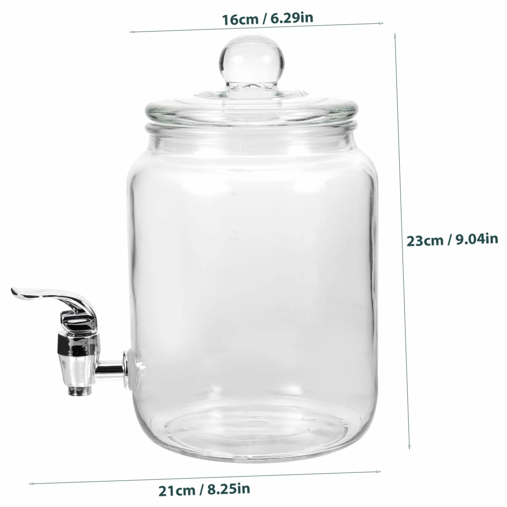 ULTECHNOVO Dispensador de Bebidas con Grifo de Vidrio Claro, Botella para Almacenar Vino con Diseño Simple y Práctico, Adecuado para Uso en Casa o Eventos